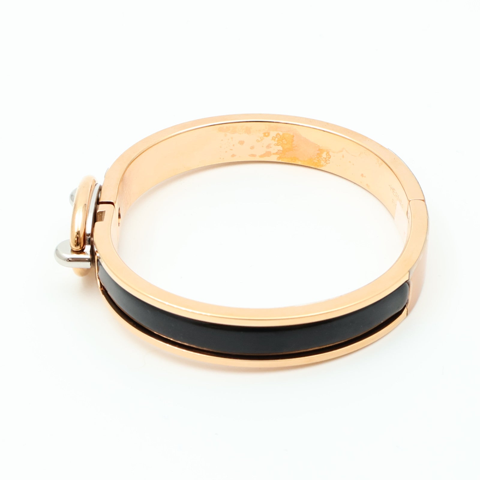 HERMES 琺瑯/金屬Mini Clic Chaîne d'Ancre金扣手鐲Noir
