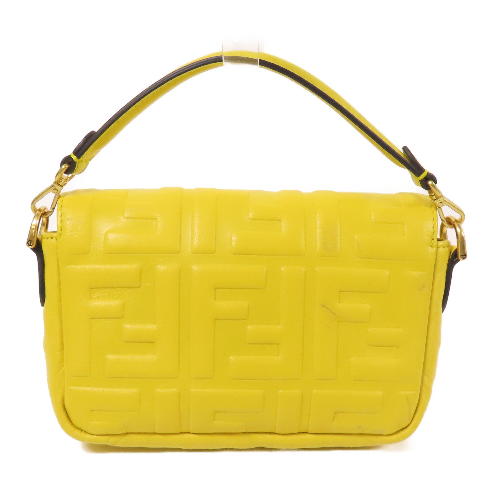 FENDI 牛皮皮革Baguette Mini金扣手挽肩背兩用袋