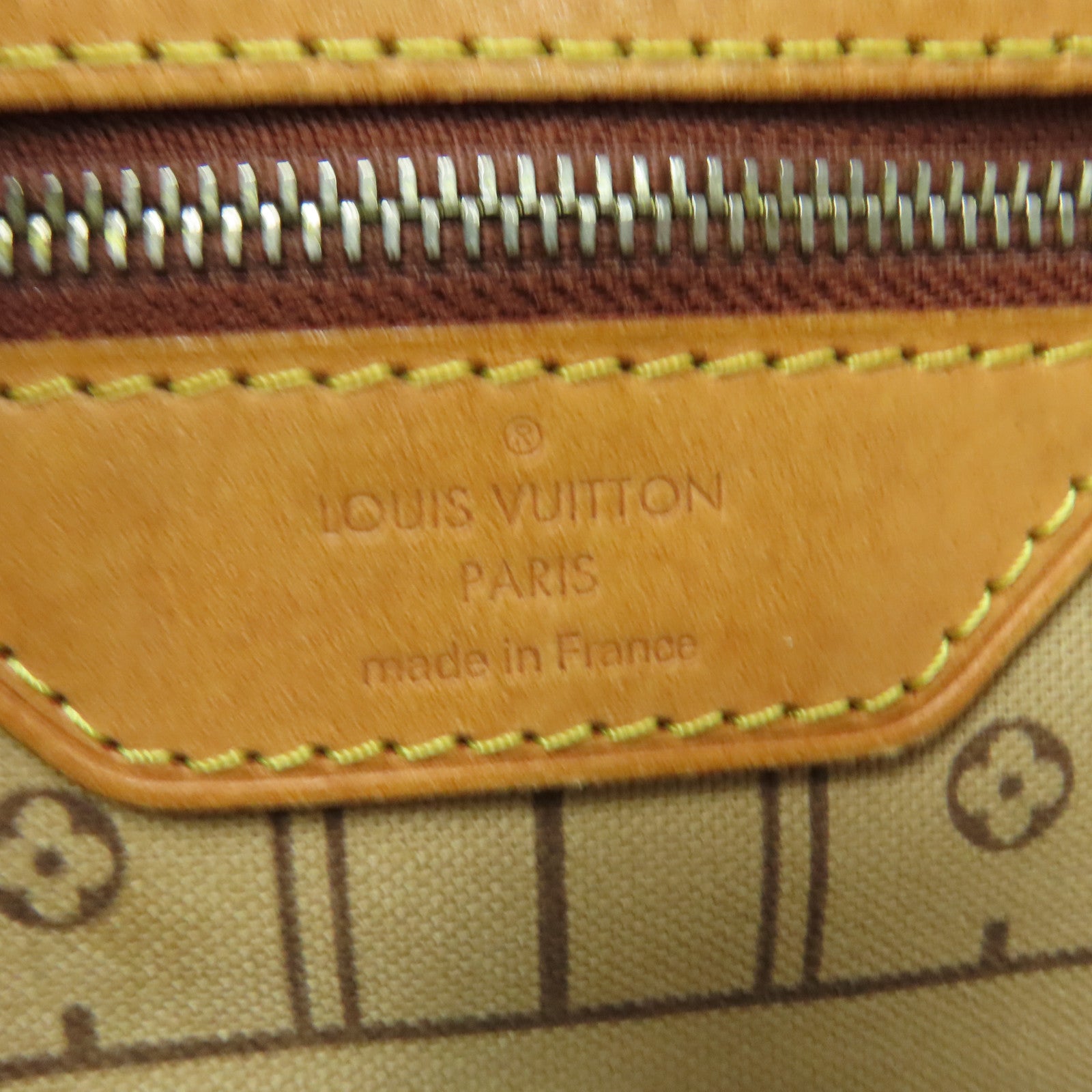LOUIS VUITTON Monogram Neverfull MM金扣手挽袋啡色