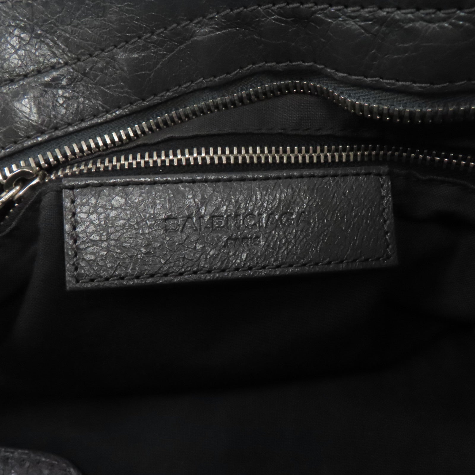 BALENCIAGA 牛皮皮革Giant Part Time銀扣手挽肩背兩用袋灰色