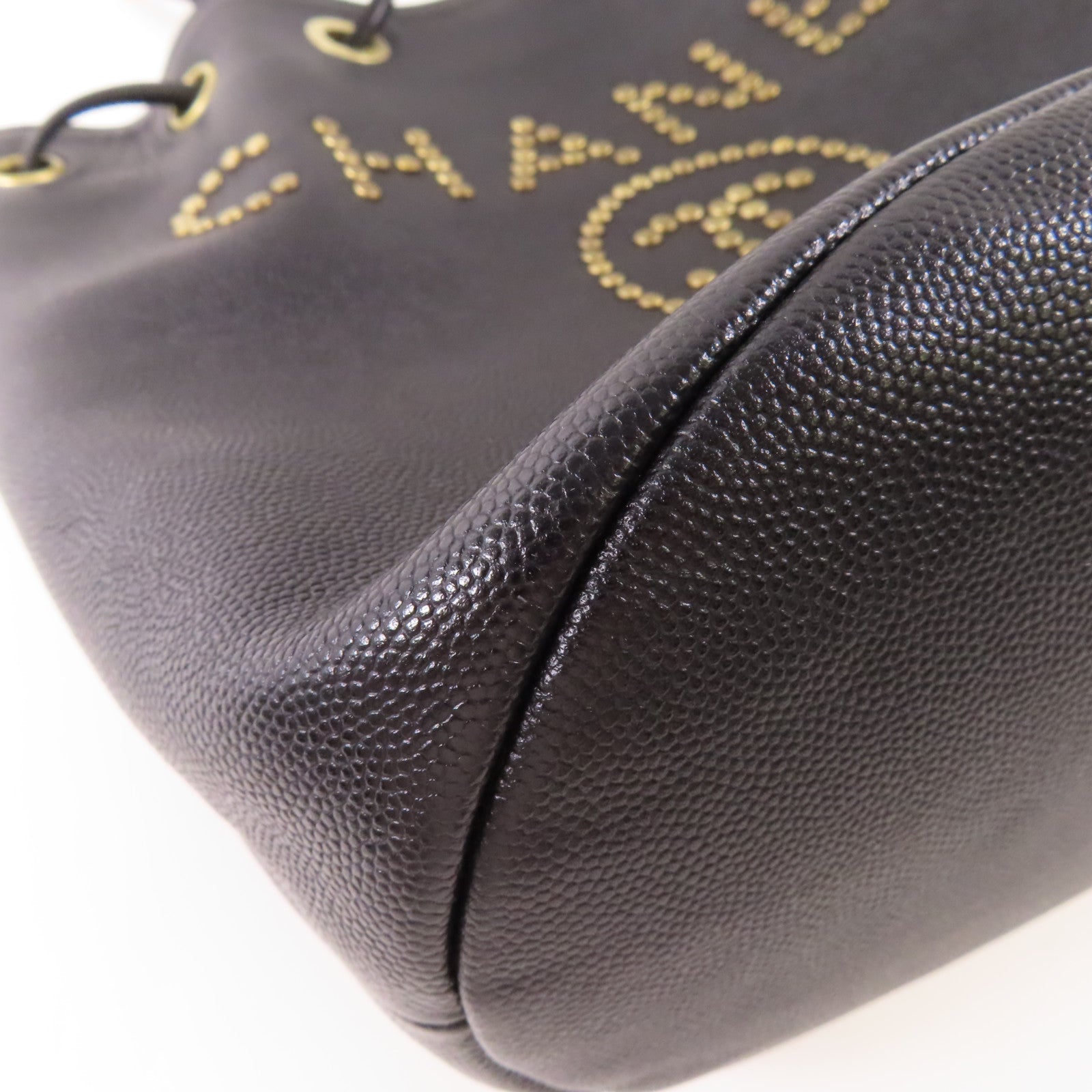 CHANEL【激減優惠】 牛皮皮革Drawstring Bucket金扣鏈帶肩背袋