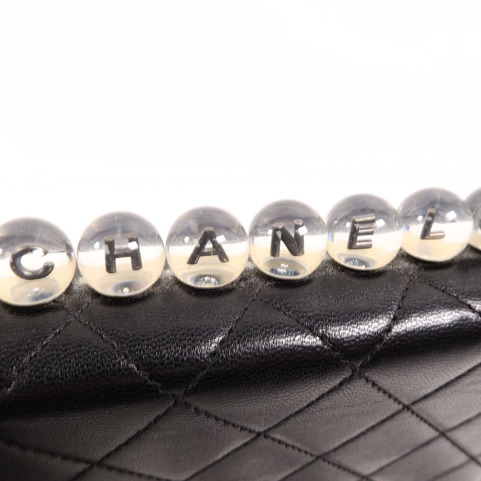 CHANEL 牛皮皮革Matelasse Pearl Chain Bag鏈帶肩背袋