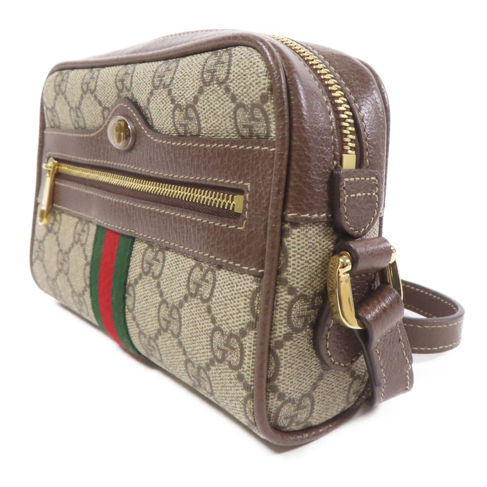 GUCCI 塗層帆布Ophidia Mini金扣肩背袋