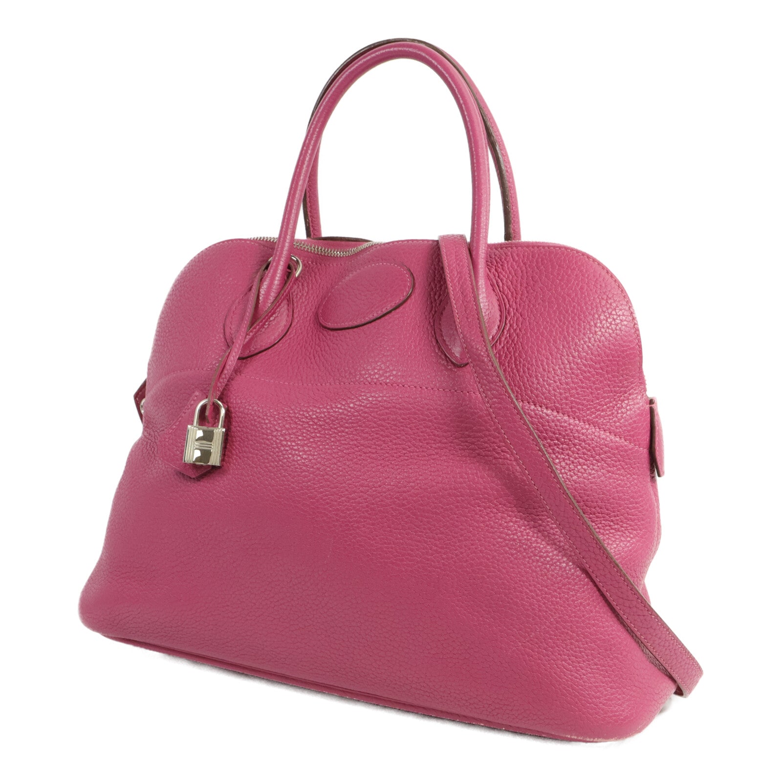 HERMES Togo皮革Bolide 35手挽肩背兩用袋Rose Pourpre