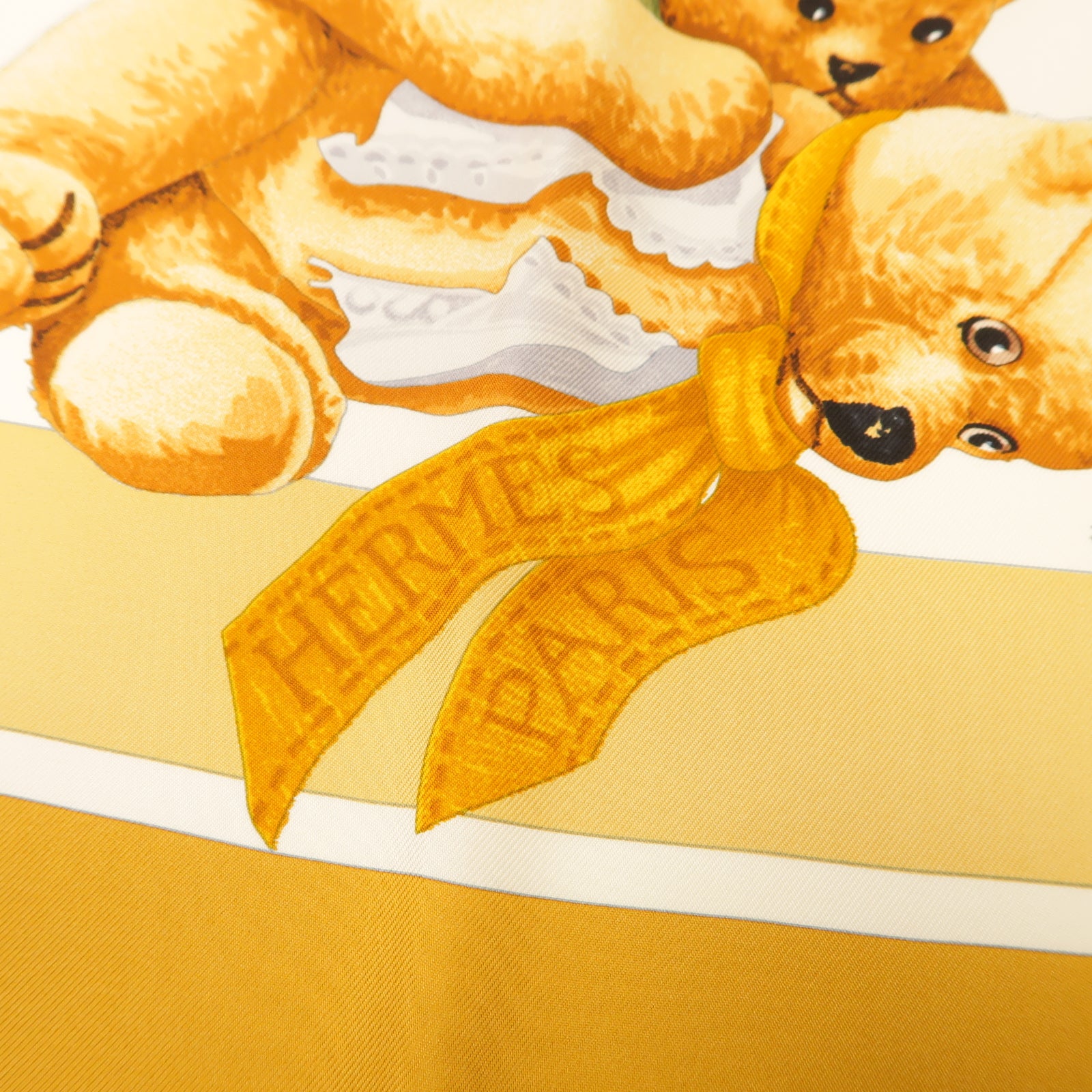 HERMES 【激減優惠】絲質Scarf絲巾棕色/白色