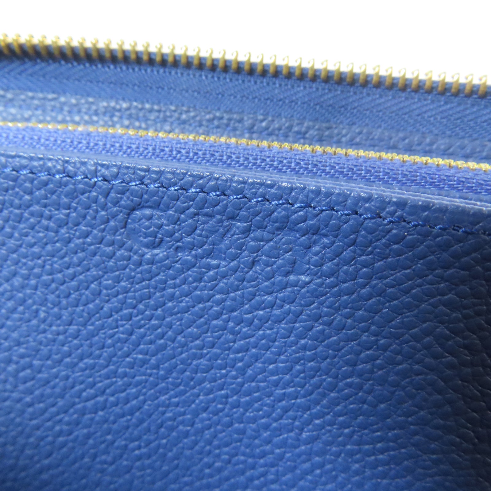 LOUIS VUITTON 【激減優惠】Monogram Empreinte Zipper Long Wallet 金扣L形拉藍色鍊長錢包