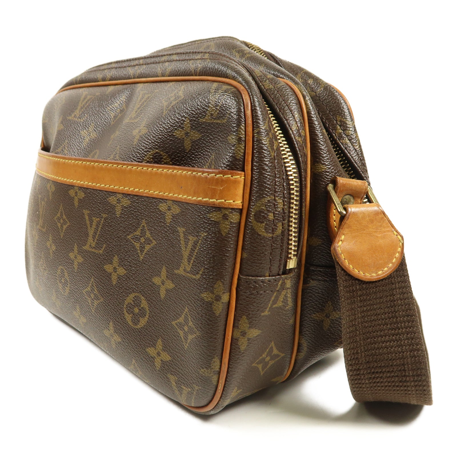LOUIS VUITTON Monogram Reporter PM金扣肩背袋
