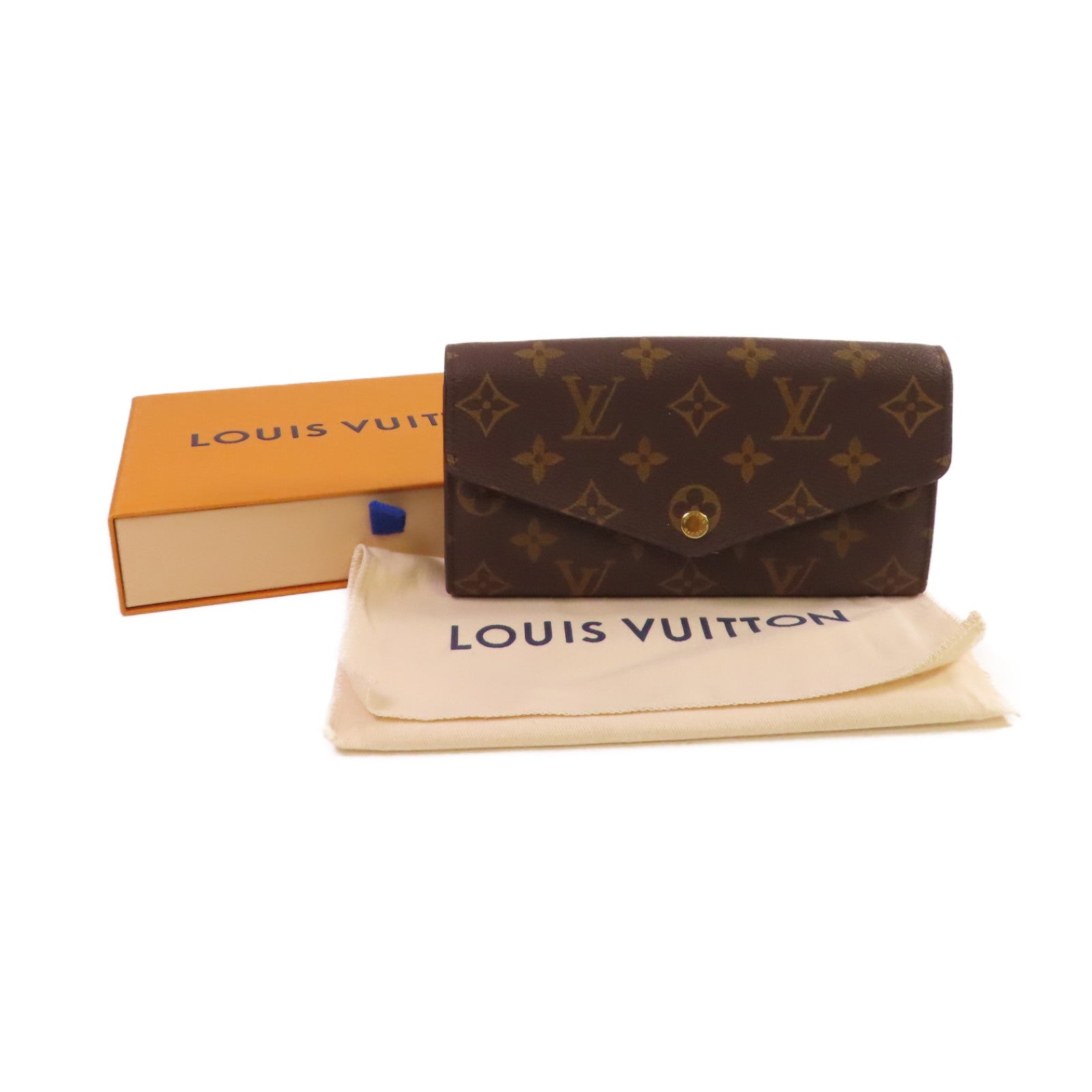 LOUIS VUITTON Monogram Sarah Long Wallet金扣長錢包啡色