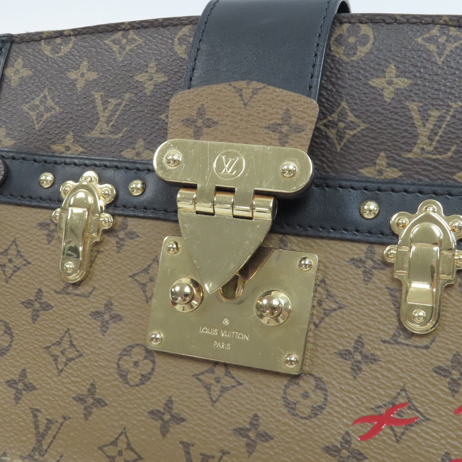 LOUIS VUITTON (PRICE DOWN) LV GHW Trunk Clutch Crossbody Bag Shoulder Monogram M43596 Brown