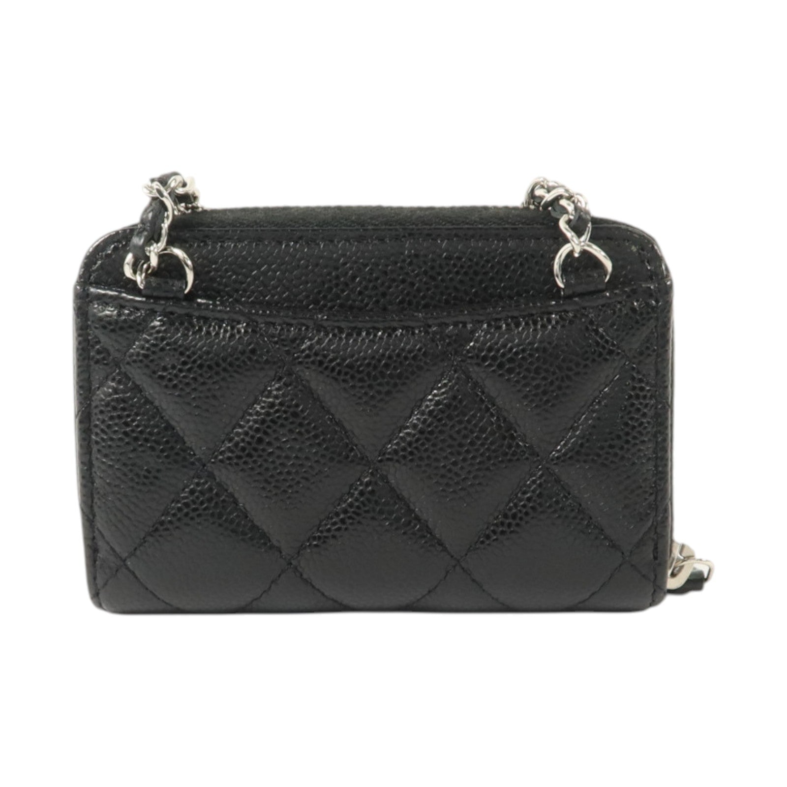 CHANEL 牛皮皮革Classic Zipped Coin Purse With Chain銀扣零錢包