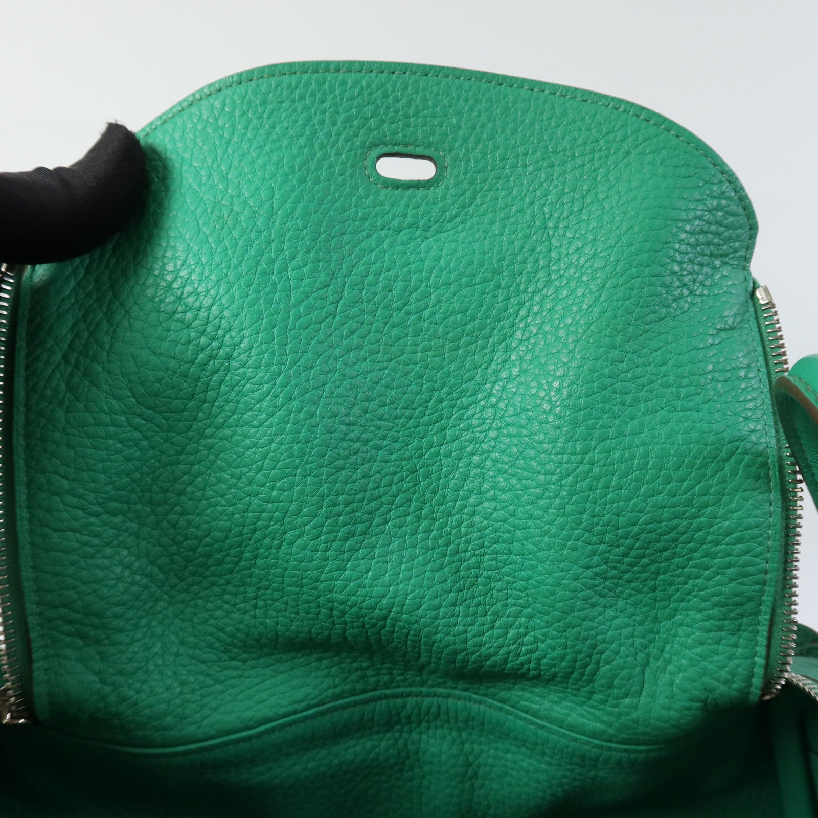 HERMES Clemence皮革Lindy 30銀扣手挽肩背兩用袋Bamboo