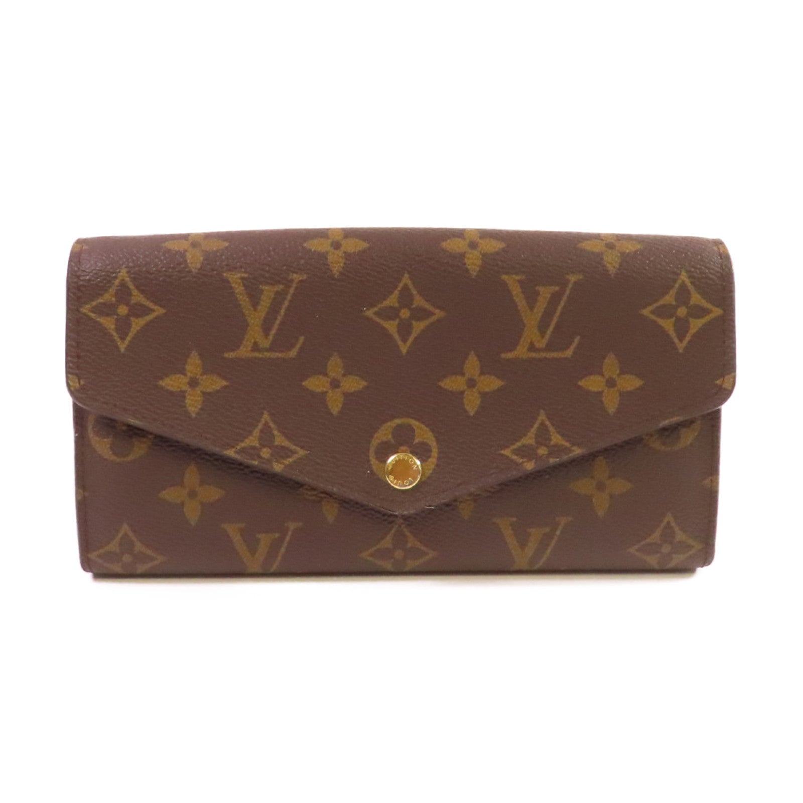 LOUIS VUITTON Monogram Sarah Long Wallet金扣長錢包啡色