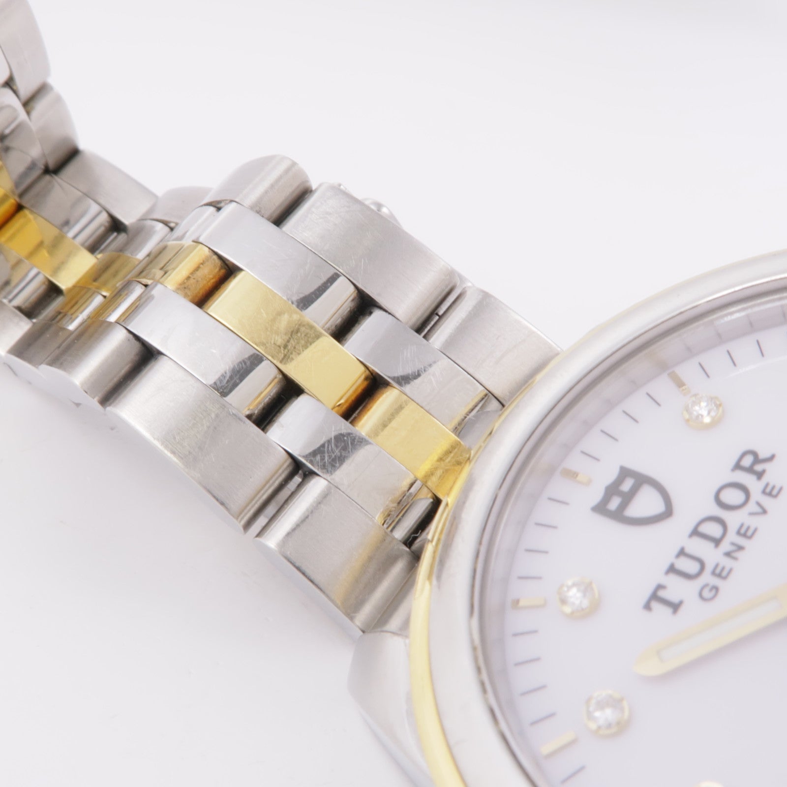 TUDOR Gramour Date Automatic Watch 55003 18K Yellow Gold Stainless Steel Diamond