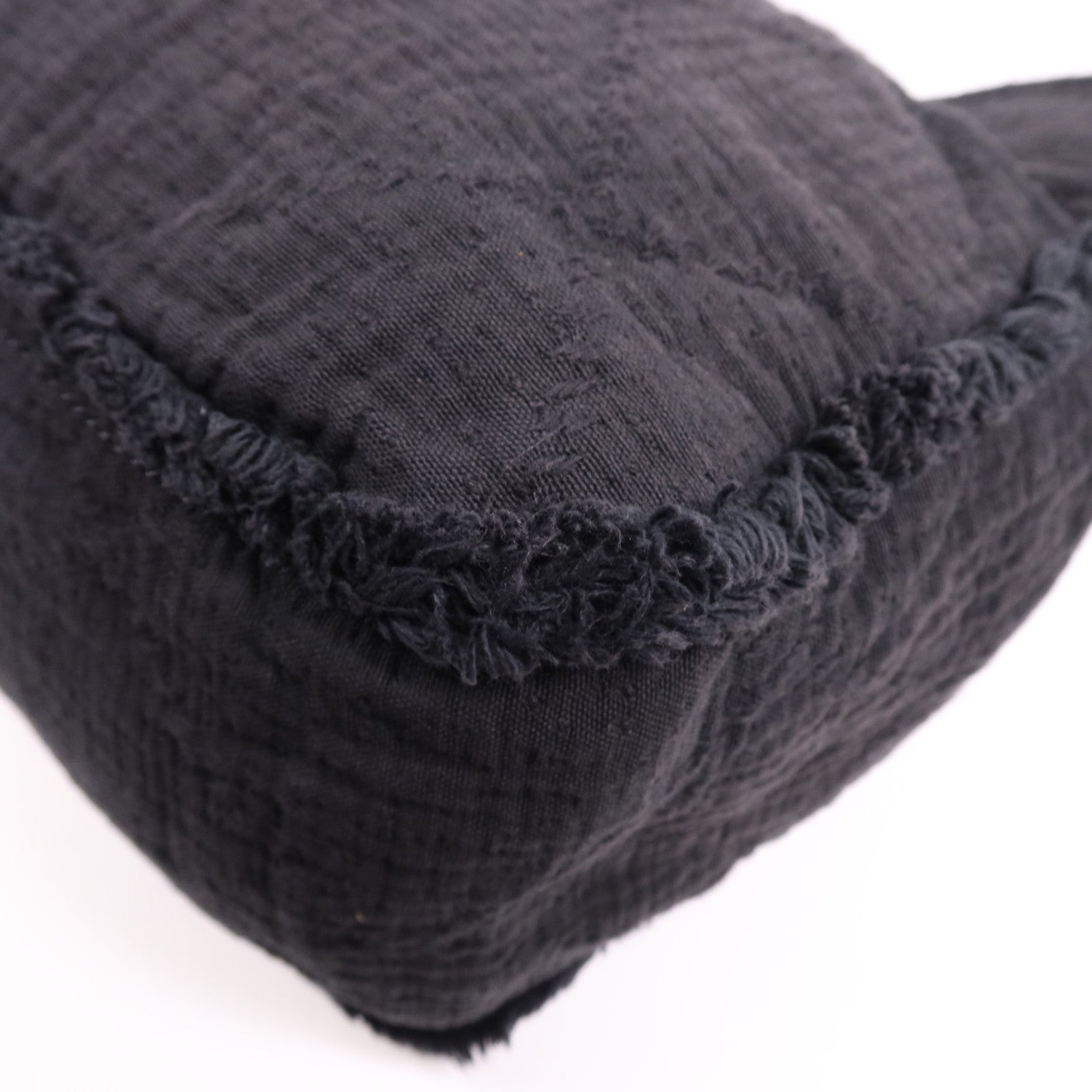 CHANEL 帆布/皮革Deauville Tote Bag銀扣鏈帶肩背袋