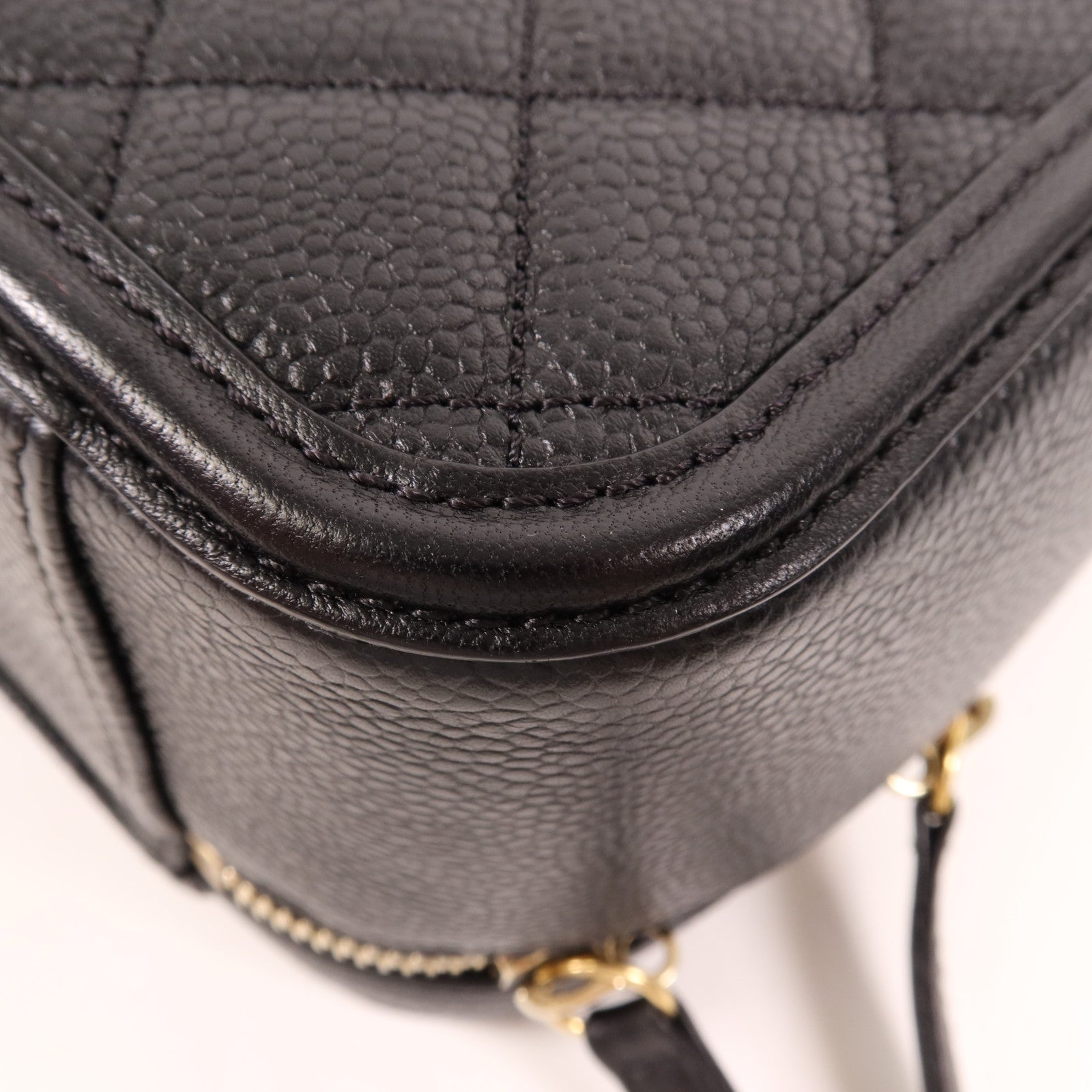 CHANEL 牛皮皮革CC Filigree Vanity金扣手挽肩背兩用袋