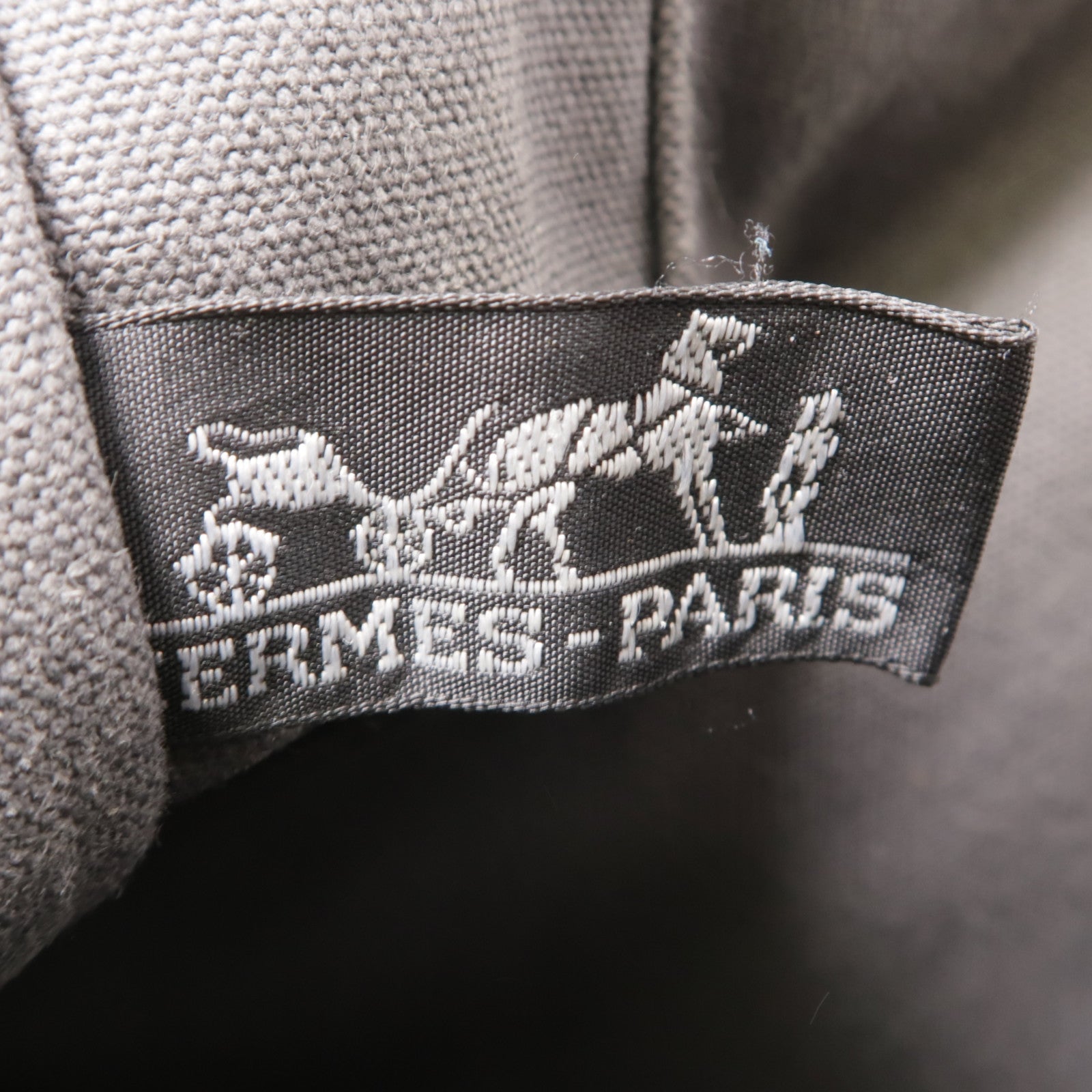 HERMES PHW Classic Hang Bag Canvas Gray