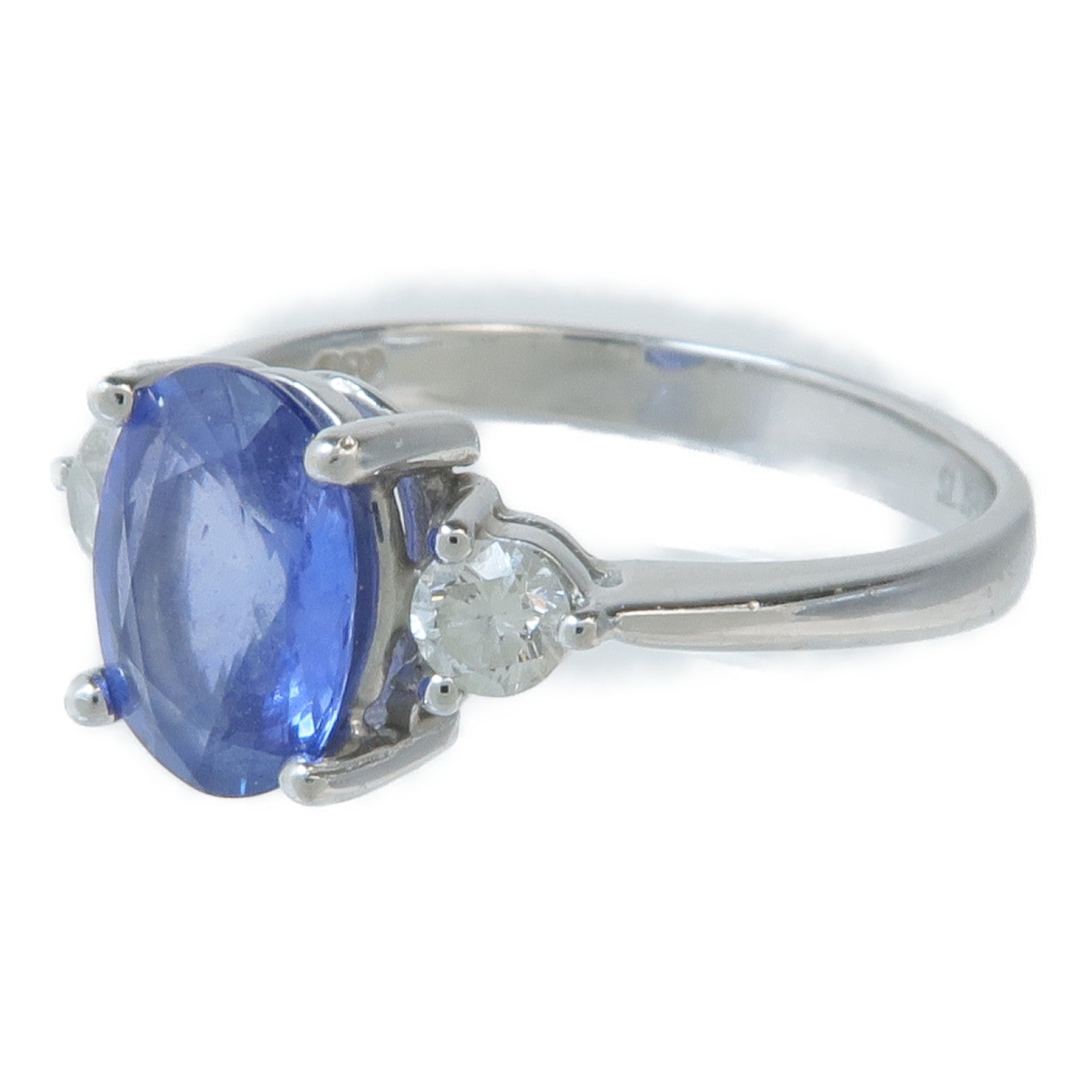 JEWELRY 【激減優惠】18K白金Sapphire Diamond Ring藍寶石/鑽石戒指US#5.75