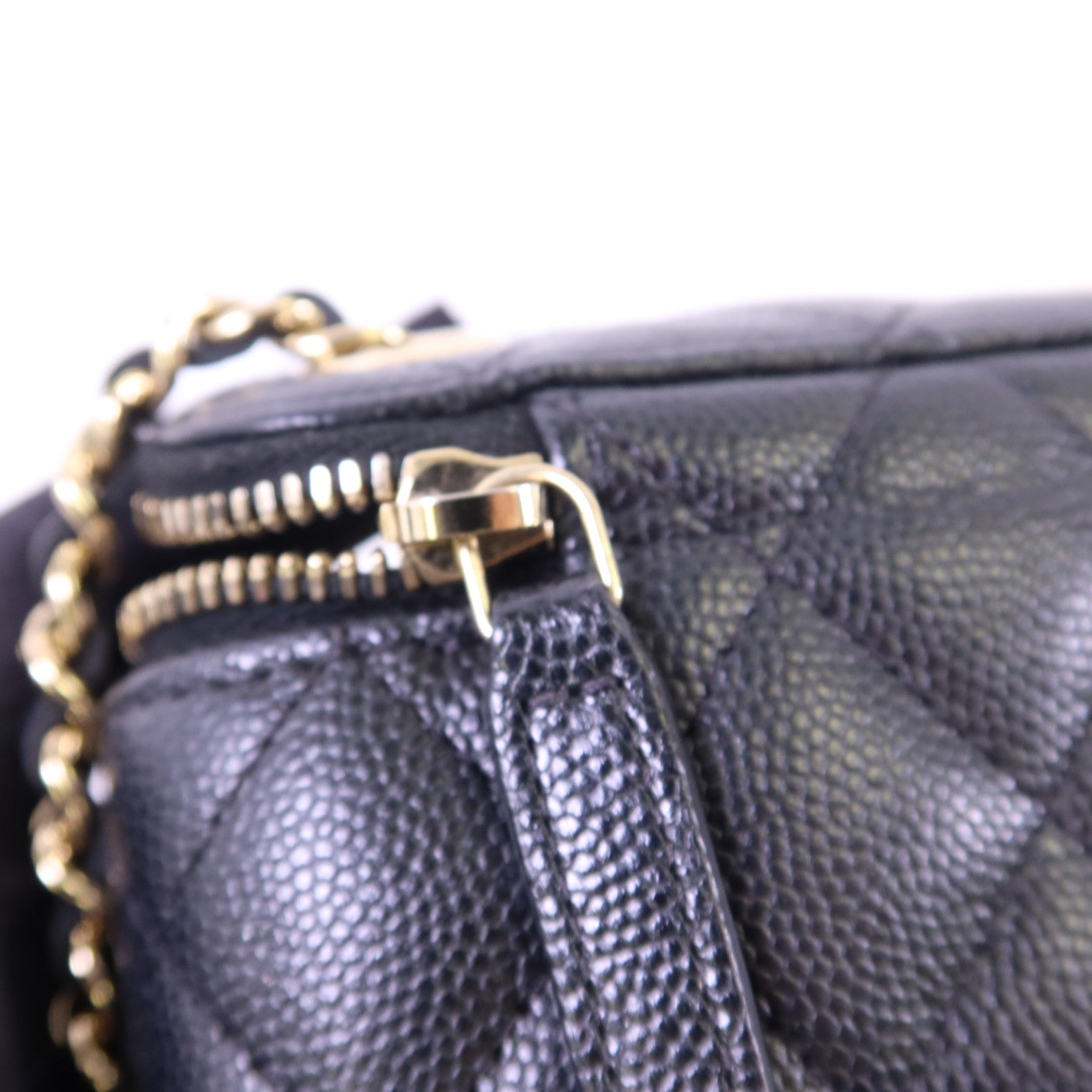CHANEL 牛皮皮革Chain Shoulder金扣鏈帶肩背袋