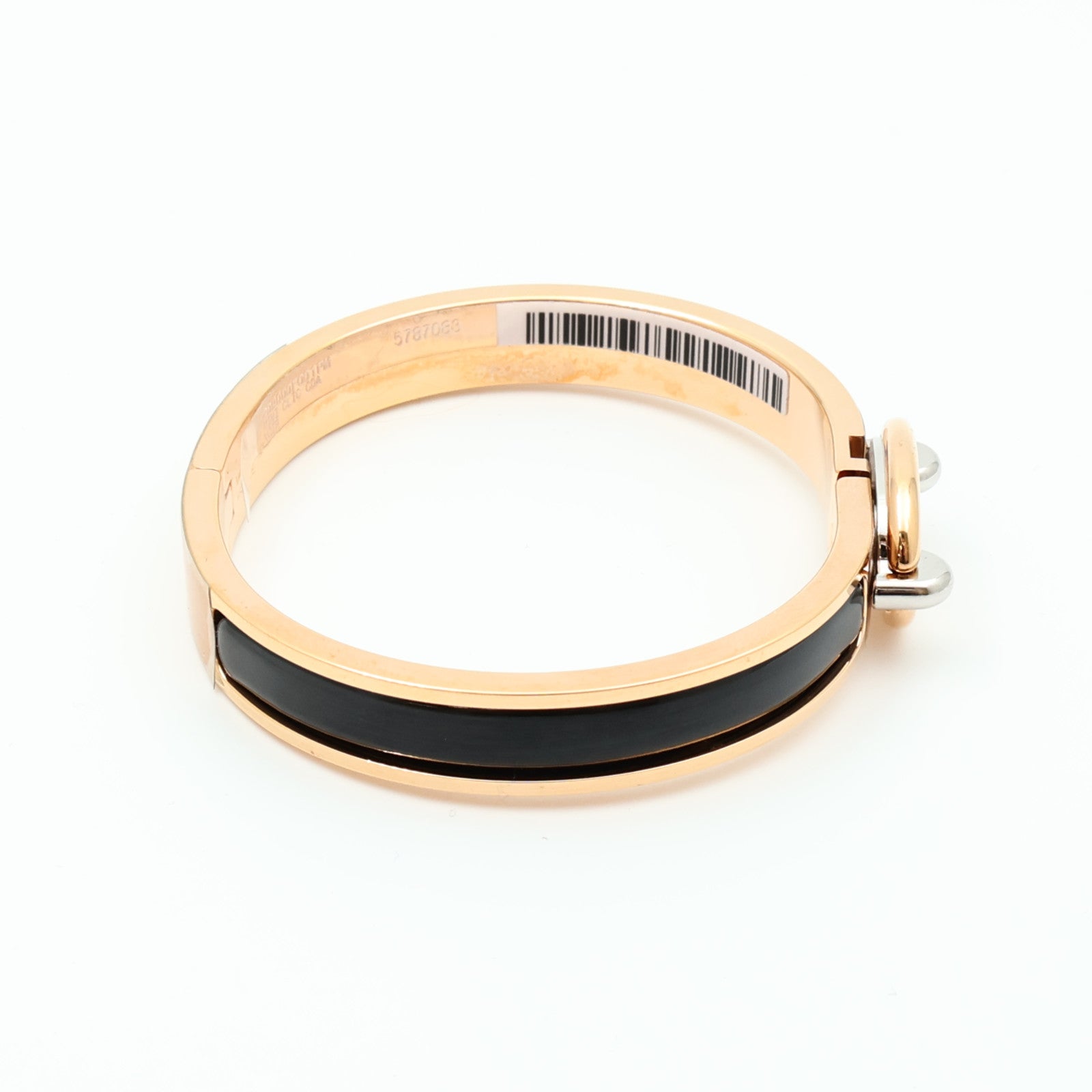 HERMES 琺瑯/金屬Mini Clic Chaîne d'Ancre金扣手鐲Noir