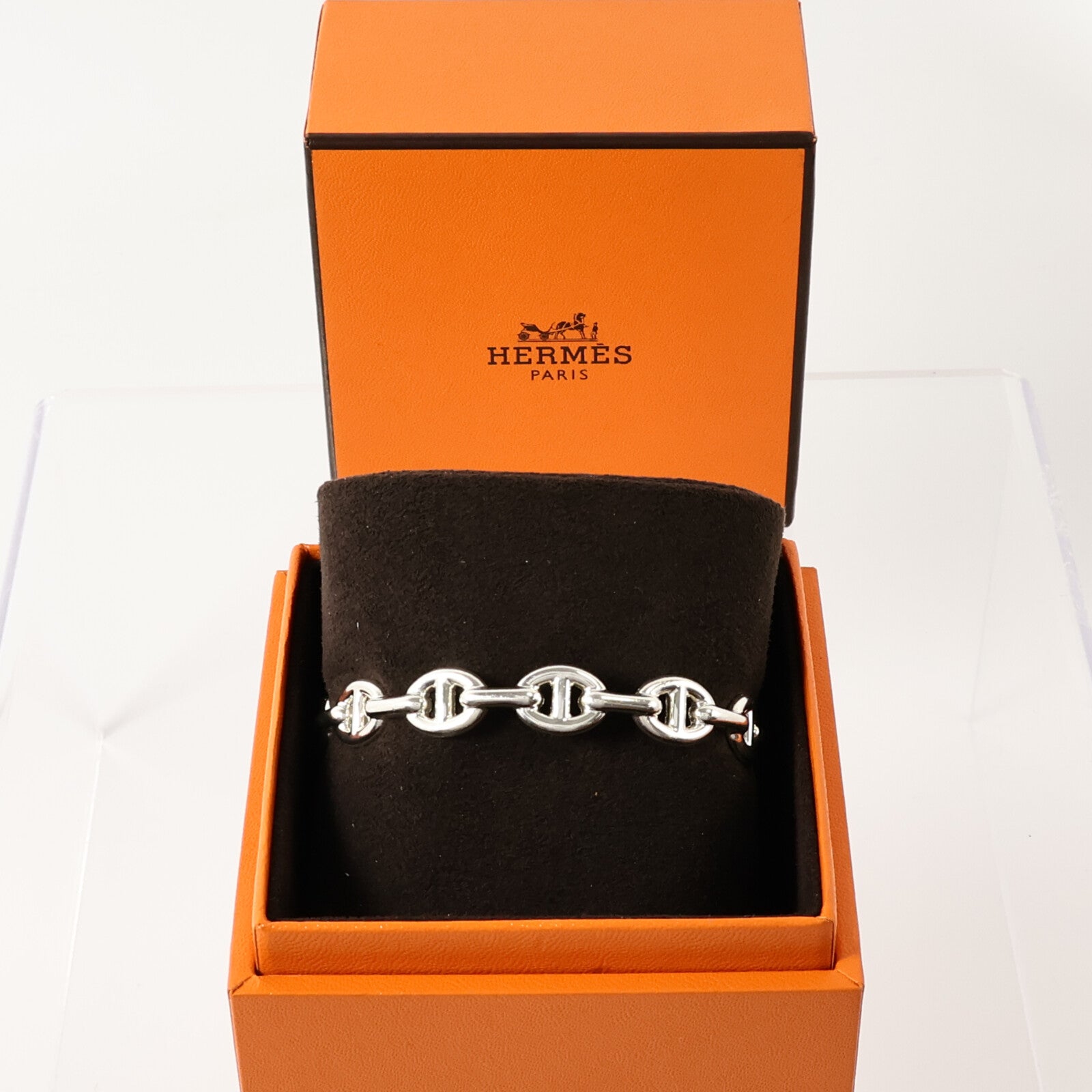 HERMES 925純銀Chaine D'ancre Enchainee Bracelet手鏈