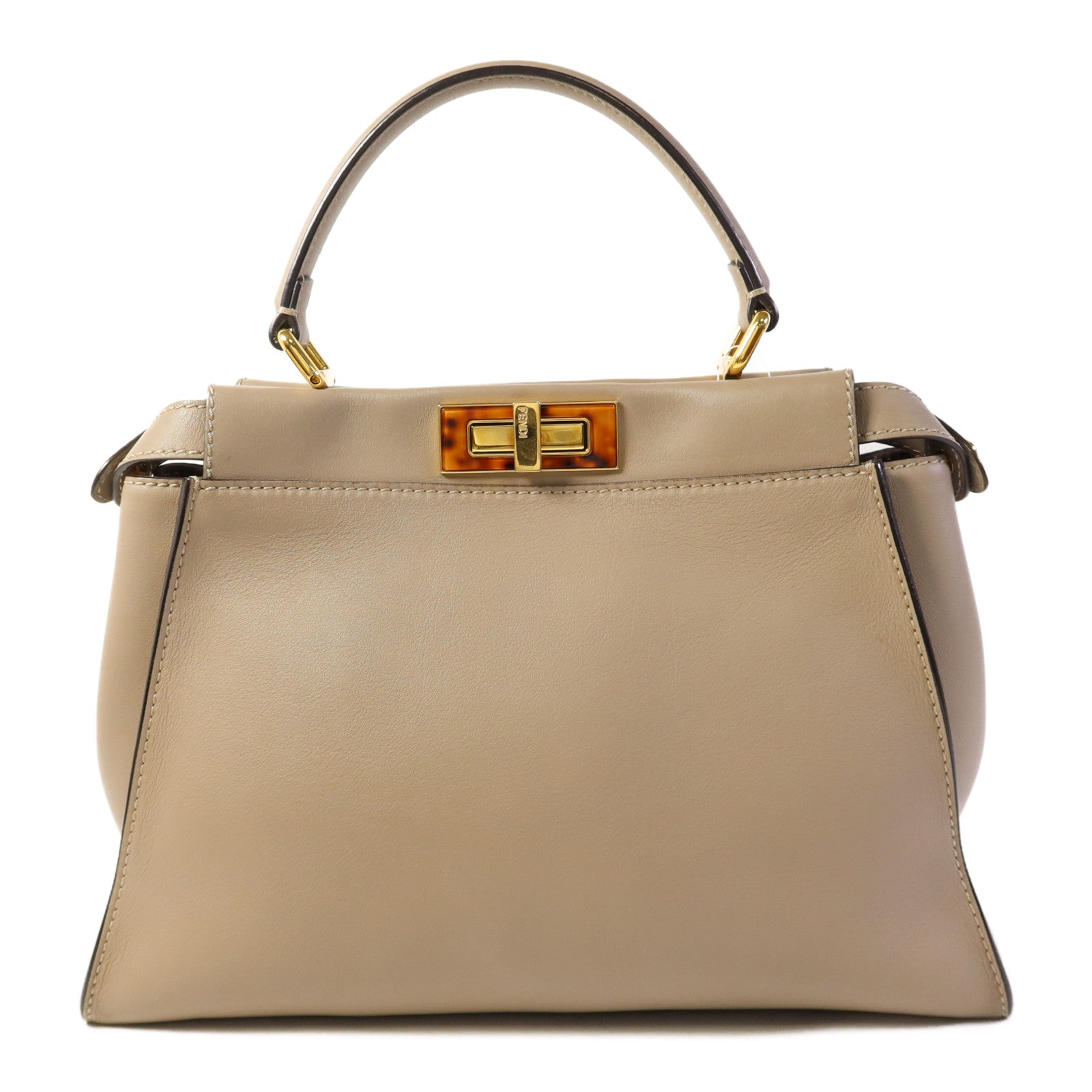 FENDI 牛皮皮革Peekaboo金扣手挽肩背兩用袋