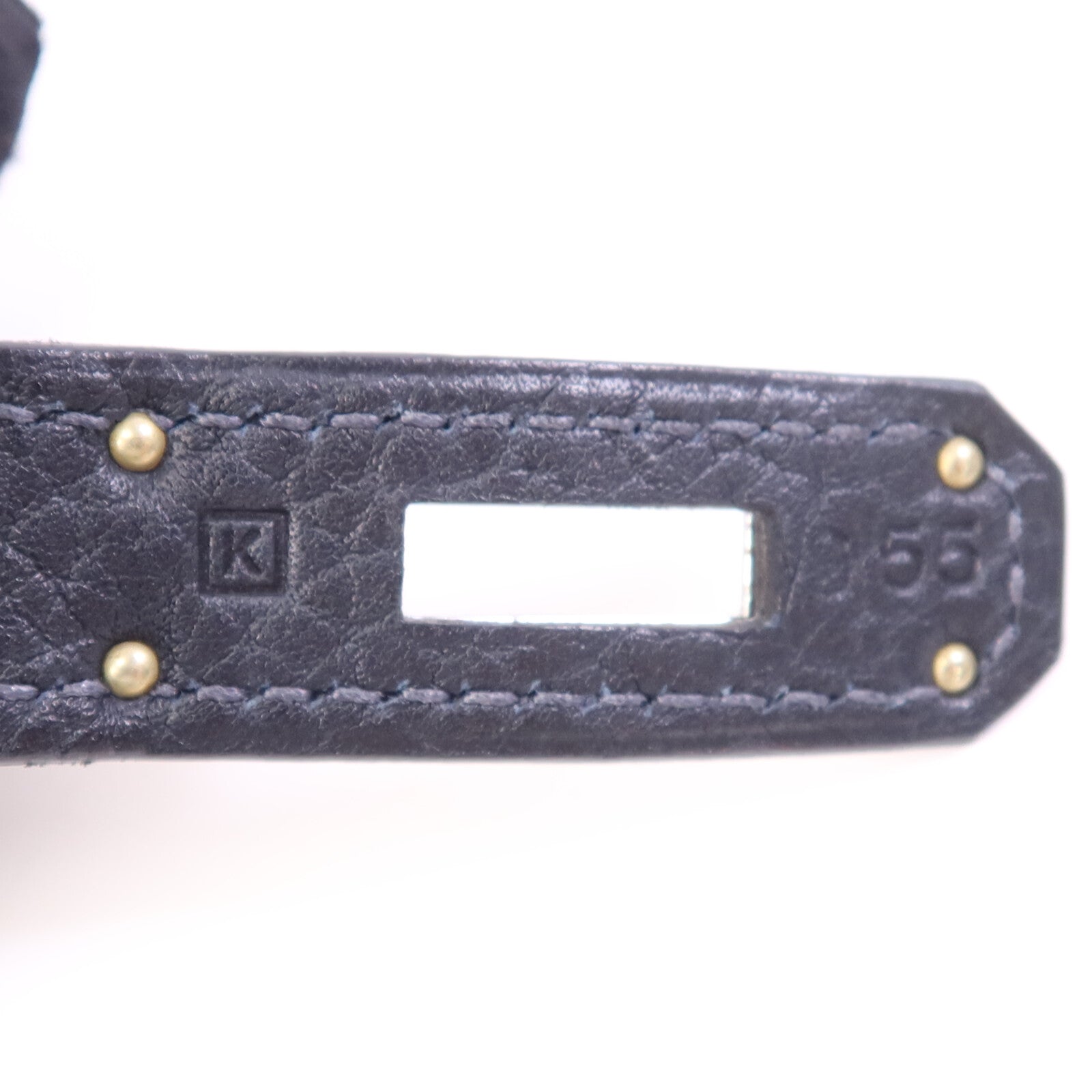 HERMES Fjord皮革Kelly 32銀扣手挽肩背兩用袋Navy