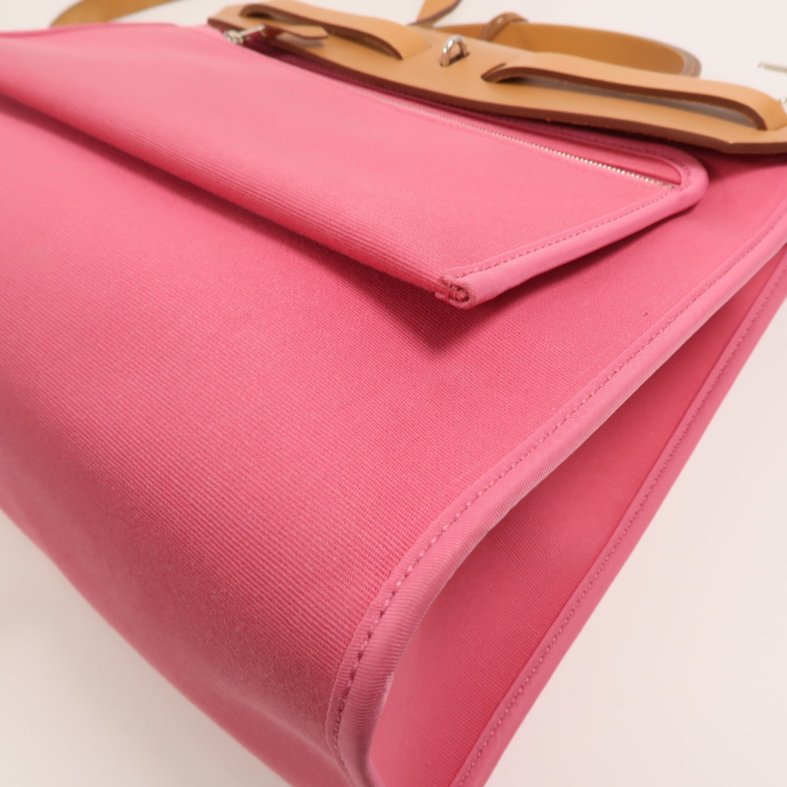 HERMES 帆布Herbag PM手挽肩背兩用袋Rose Hortensia