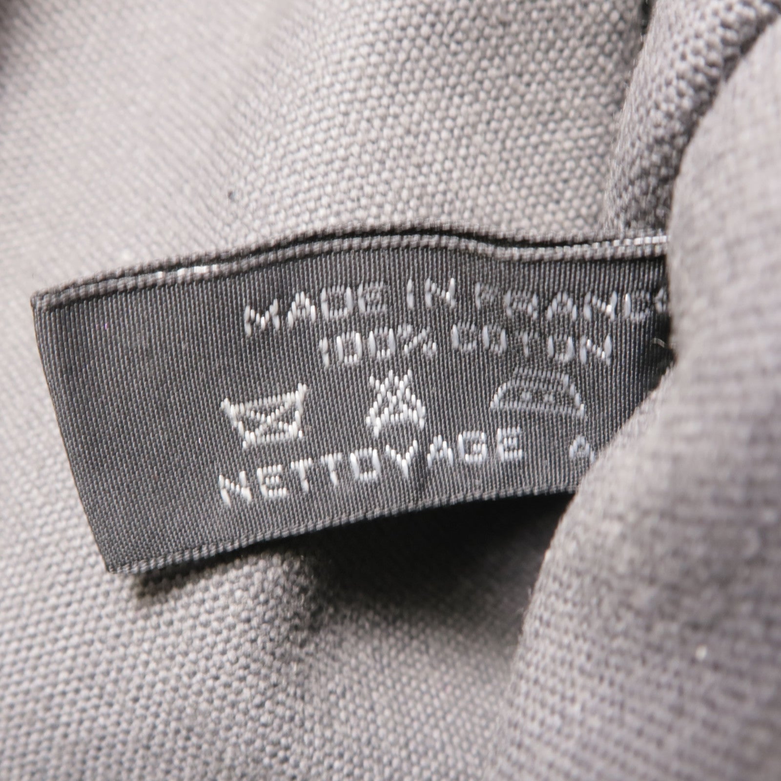 HERMES 帆布Classic Hang Bag銀扣手挽袋Gray