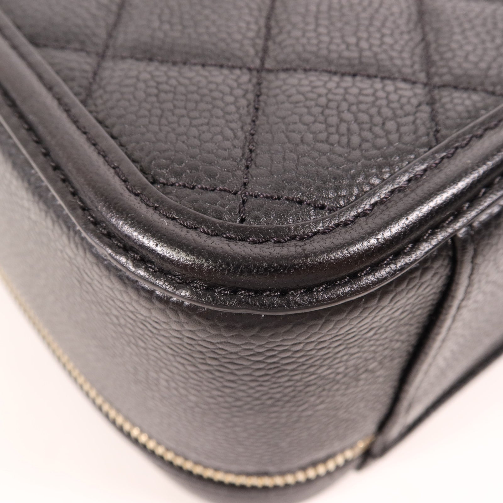 CHANEL 牛皮皮革CC Filigree Vanity金扣手挽肩背兩用袋