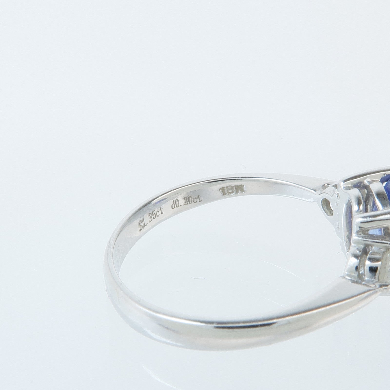 JEWELRY 18K白金Sapphire Diamond Ring藍寶石/鑽石戒指US#5.75