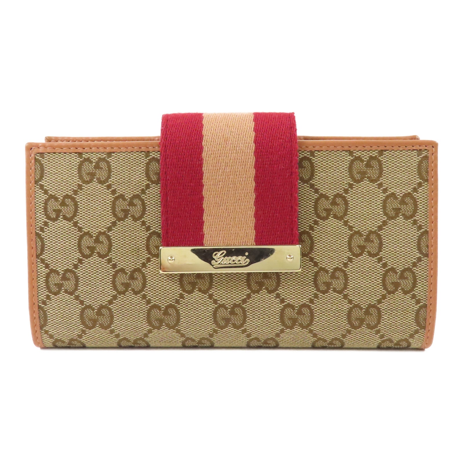 GUCCI 帆布Long Bifold Wallet金扣長錢包