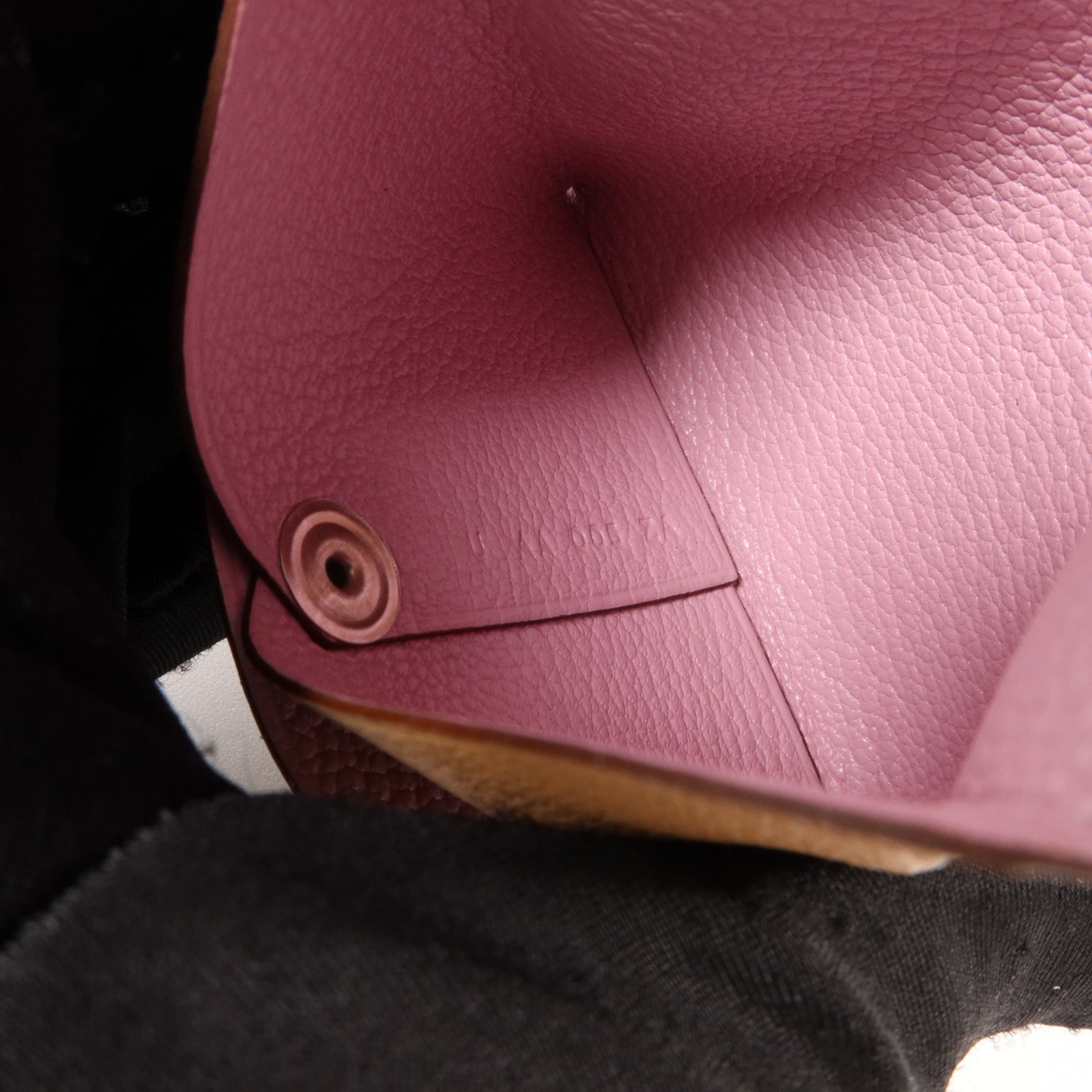 HERMES Chevre皮革/Mysore皮革Bastia零錢包Quebracho/Mauve Sylvestre
