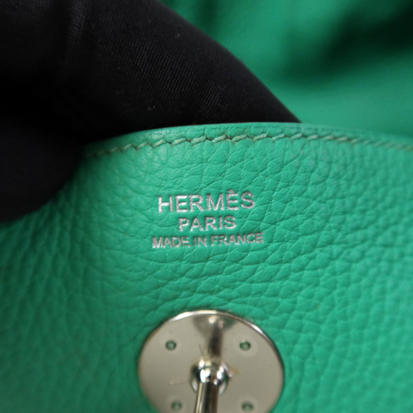 HERMES Clemence皮革Lindy 30銀扣手挽肩背兩用袋Bamboo