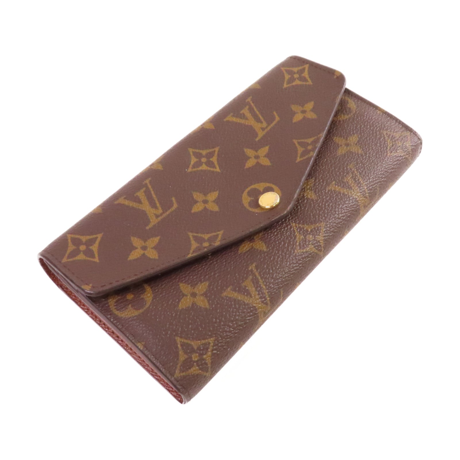 LOUIS VUITTON Monogram Sarah Long Wallet金扣長錢包啡色