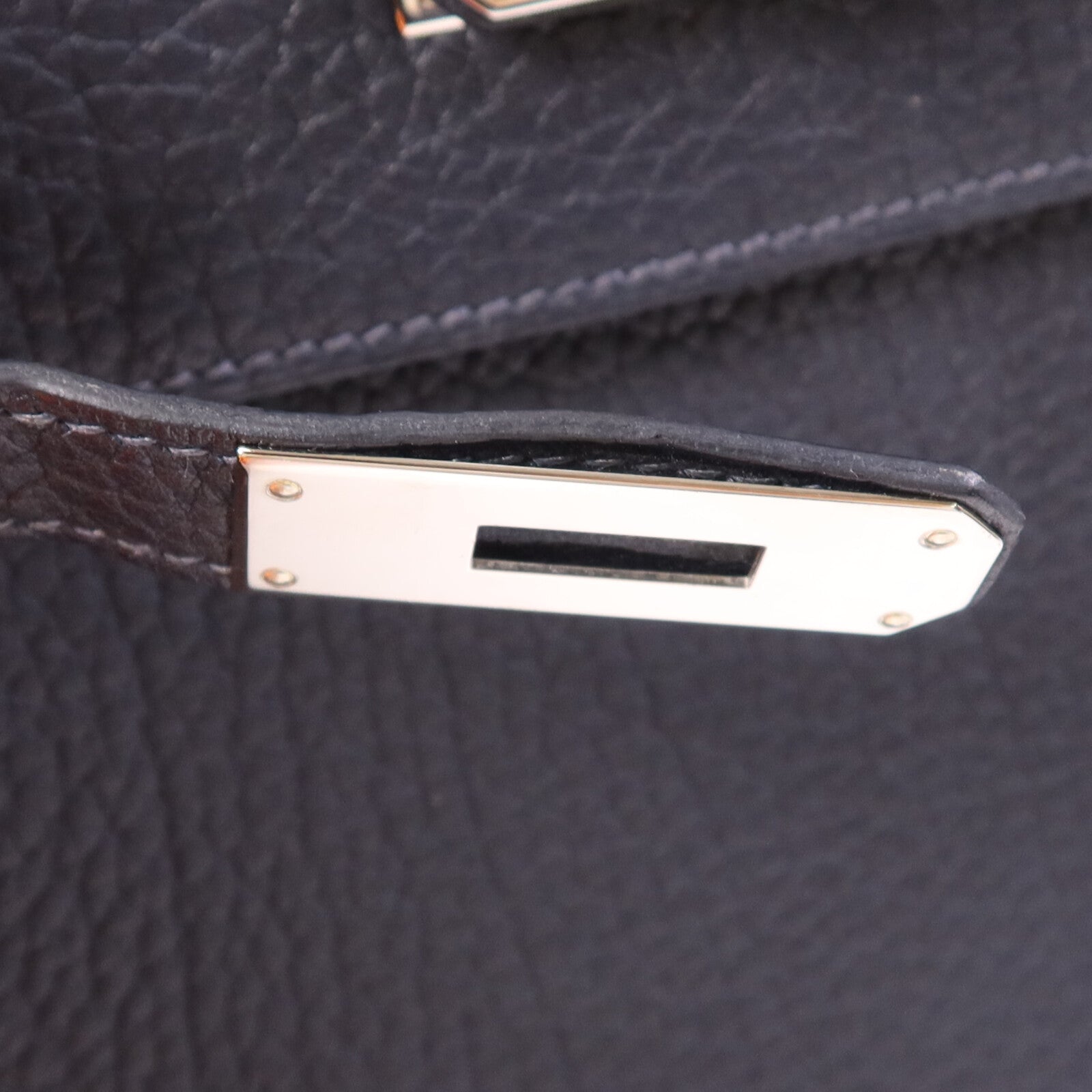 HERMES Fjord皮革Kelly 32銀扣手挽肩背兩用袋Navy