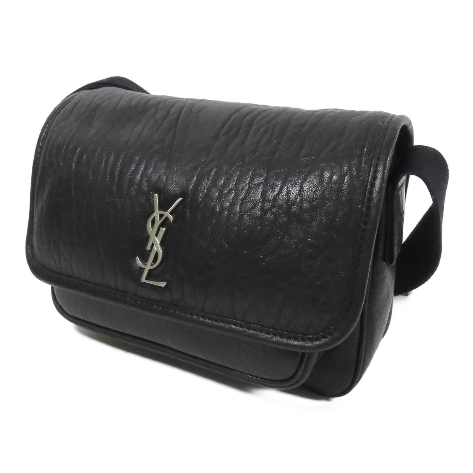 SAINT LAURENT 【激減優惠】羊皮皮革Niki Messenger Bag銀扣肩背袋