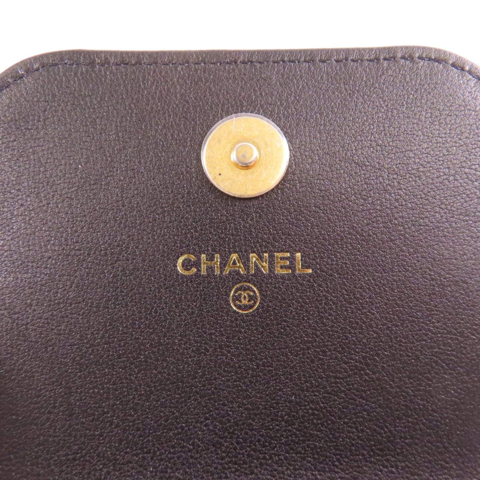 CHANEL 牛皮皮革Long Strap Phone Bag銀扣鏈帶肩背袋