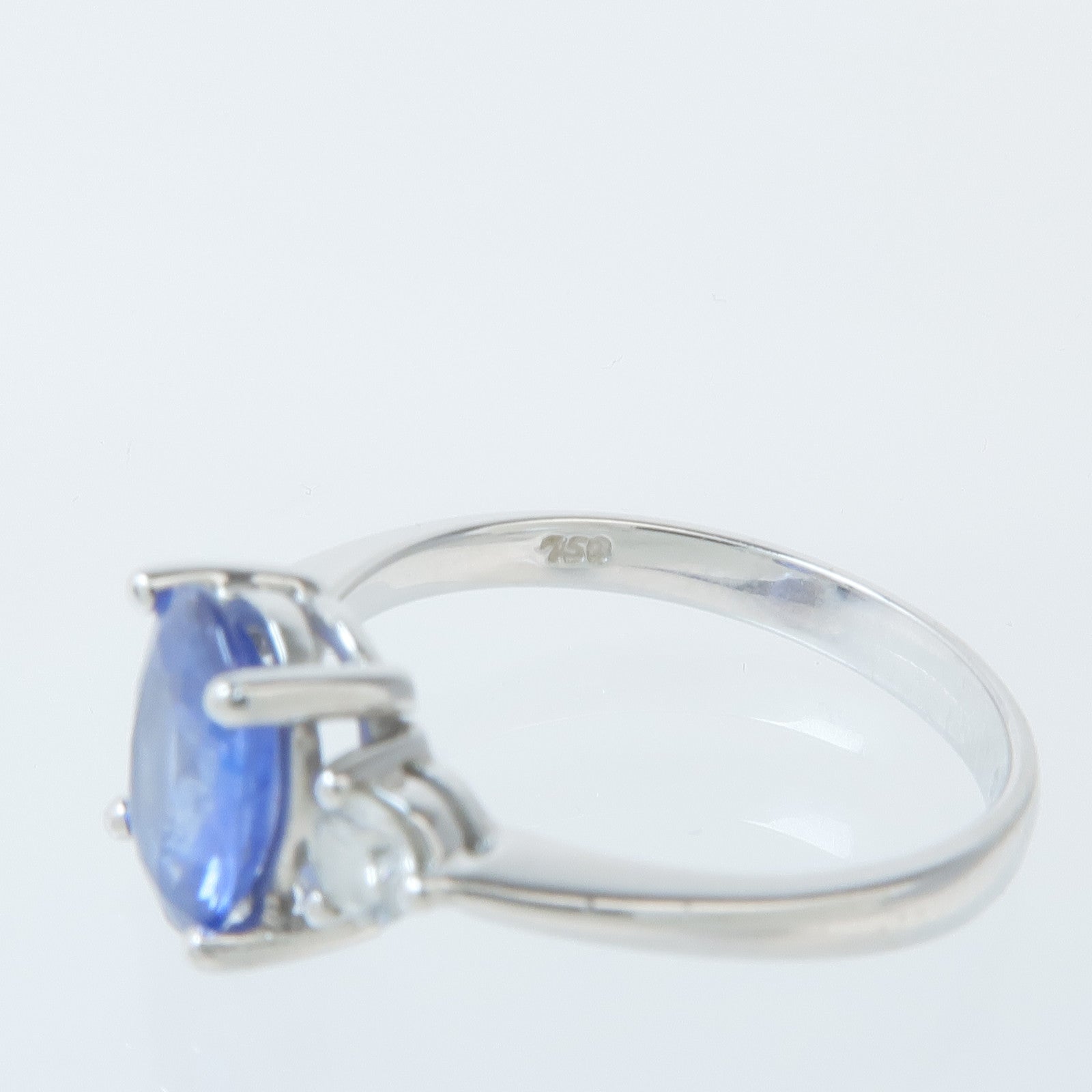 JEWELRY 18K白金Sapphire Diamond Ring藍寶石/鑽石戒指US#5.75