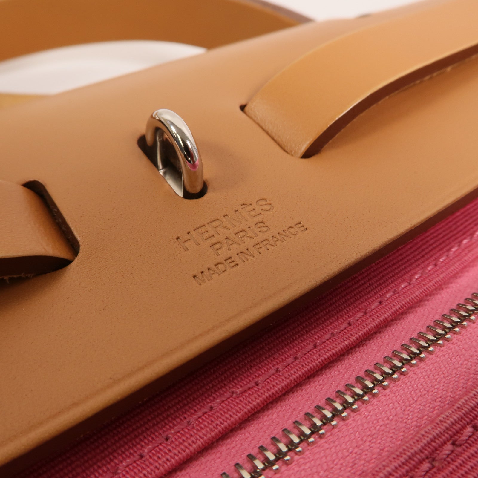 HERMES 帆布Herbag PM手挽肩背兩用袋Rose Hortensia