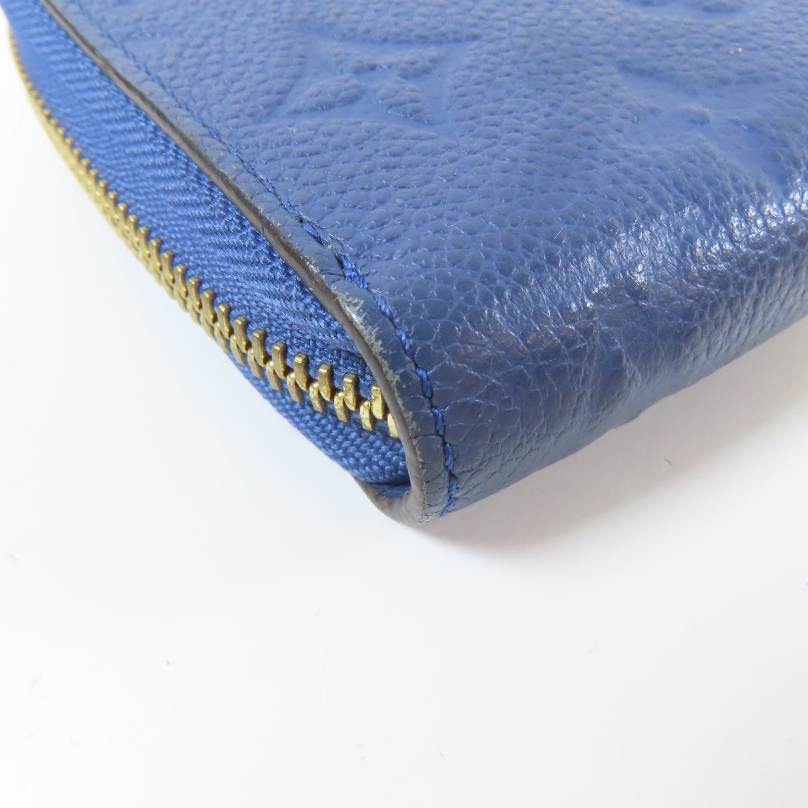 LOUIS VUITTON 【激減優惠】Monogram Empreinte Zipper Long Wallet 金扣L形拉藍色鍊長錢包