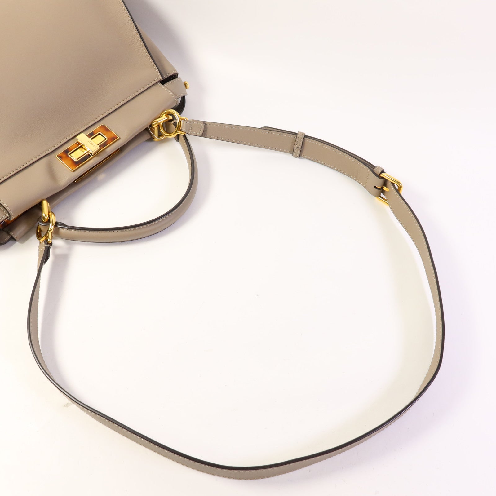 FENDI 牛皮皮革Peekaboo金扣手挽肩背兩用袋