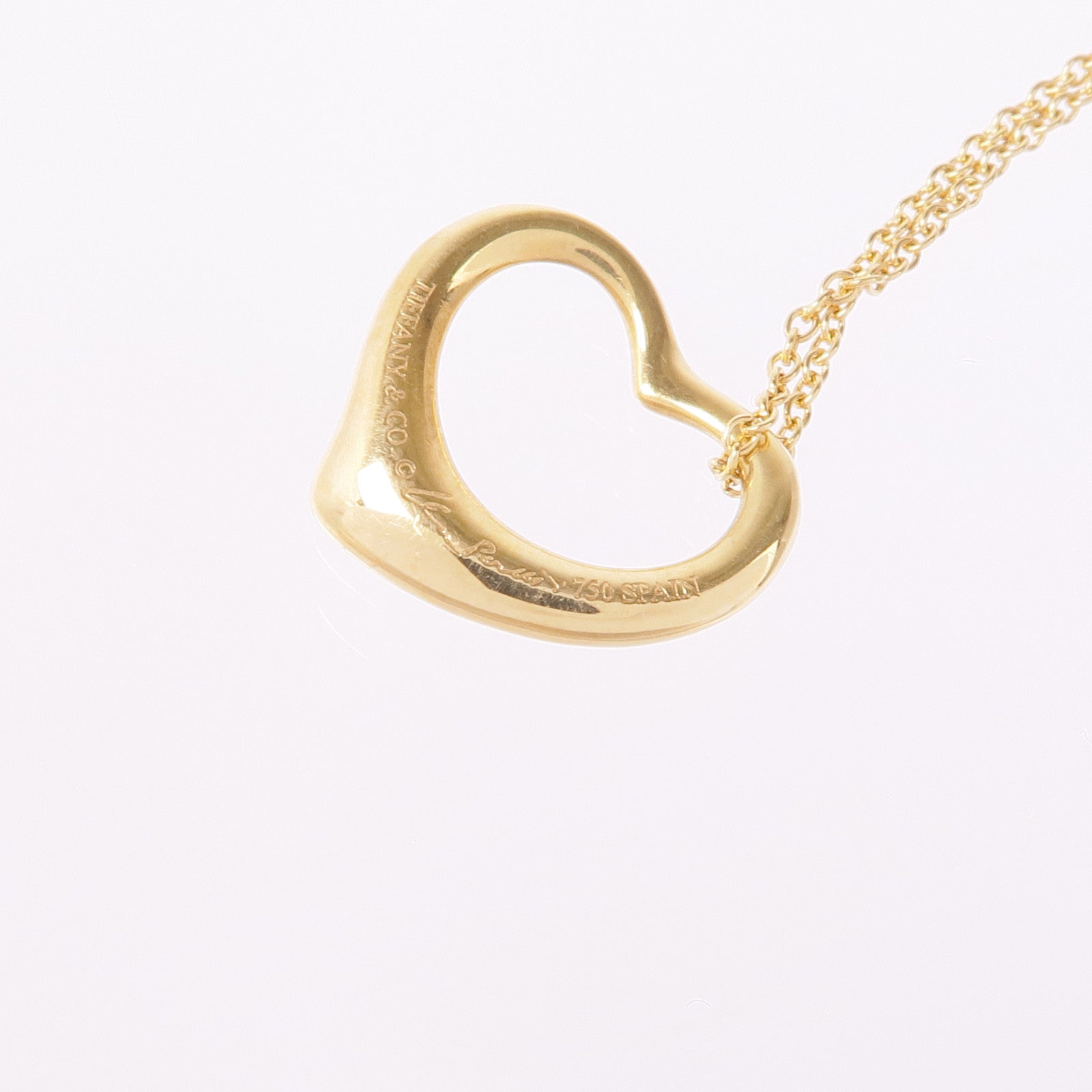 TIFFANY＆CO 18K黃金Open Heart Necklace項鍊