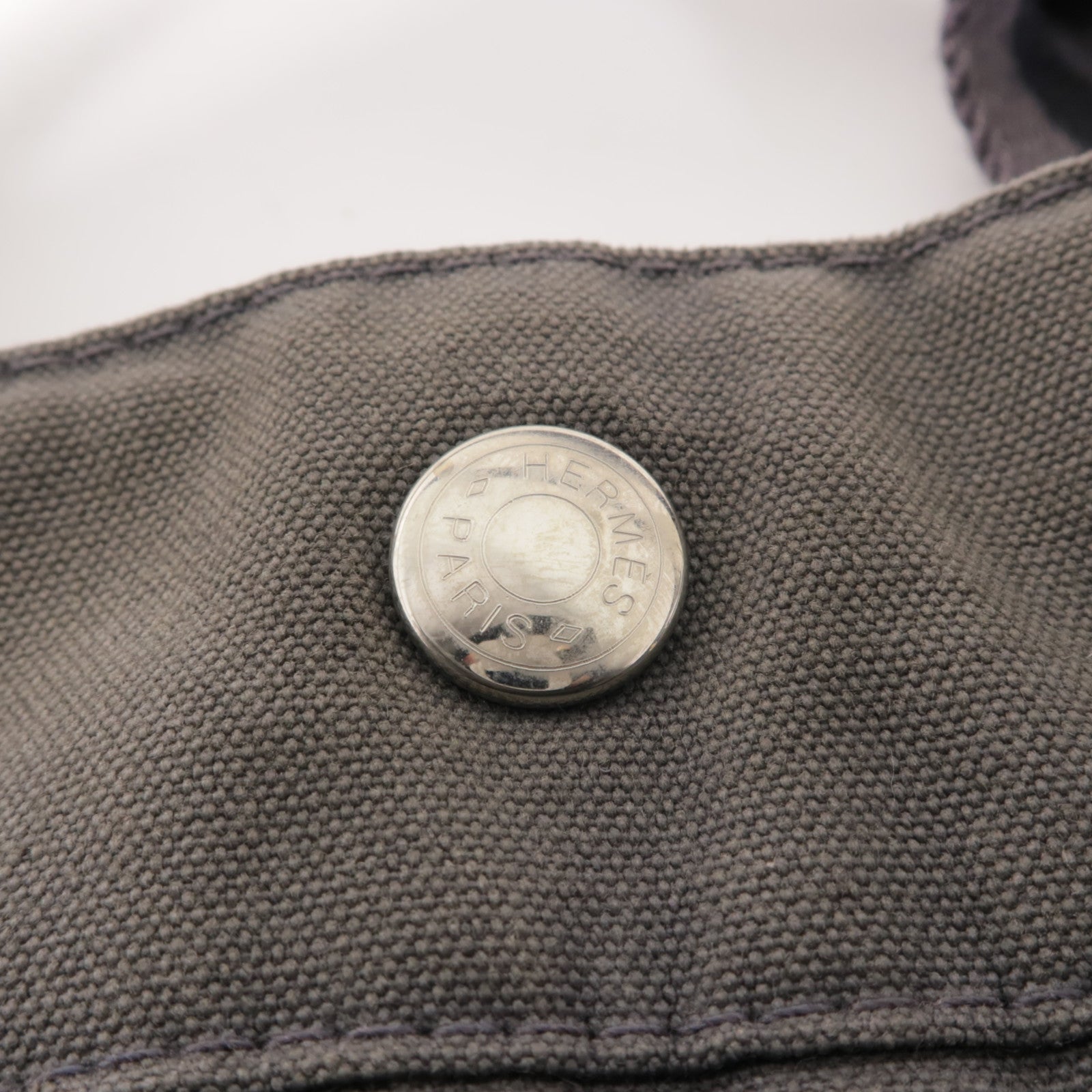 HERMES 帆布Classic Hang Bag銀扣手挽袋Gray