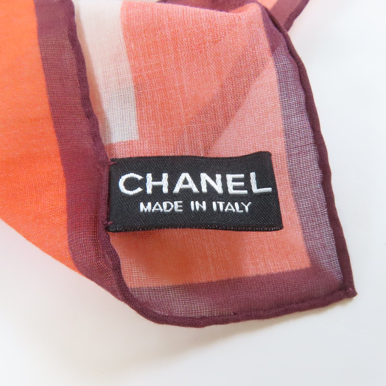 CHANEL 布料Scarf絲巾粉紅色/橙色/綠色