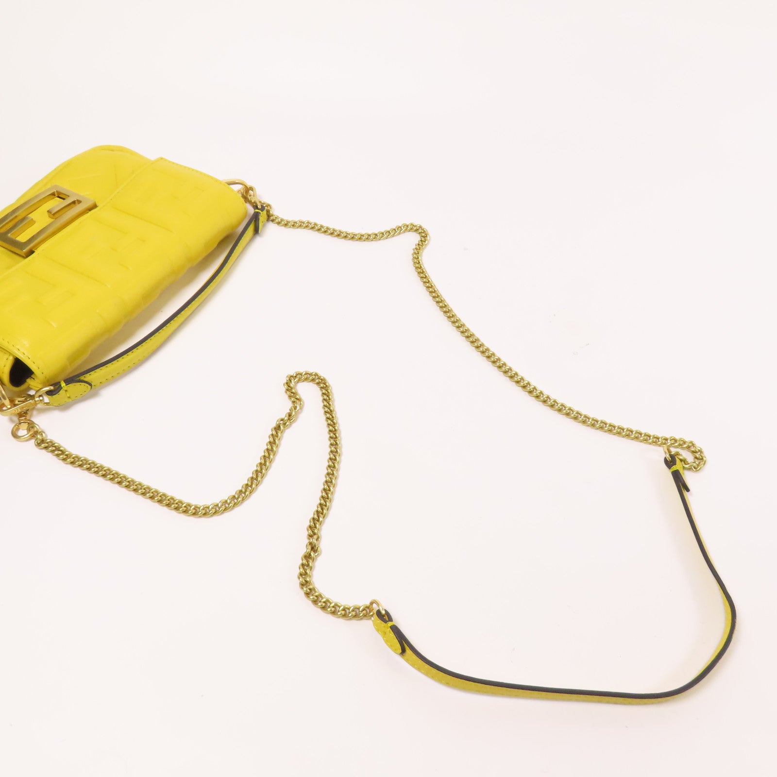 FENDI 牛皮皮革Baguette Mini金扣手挽肩背兩用袋