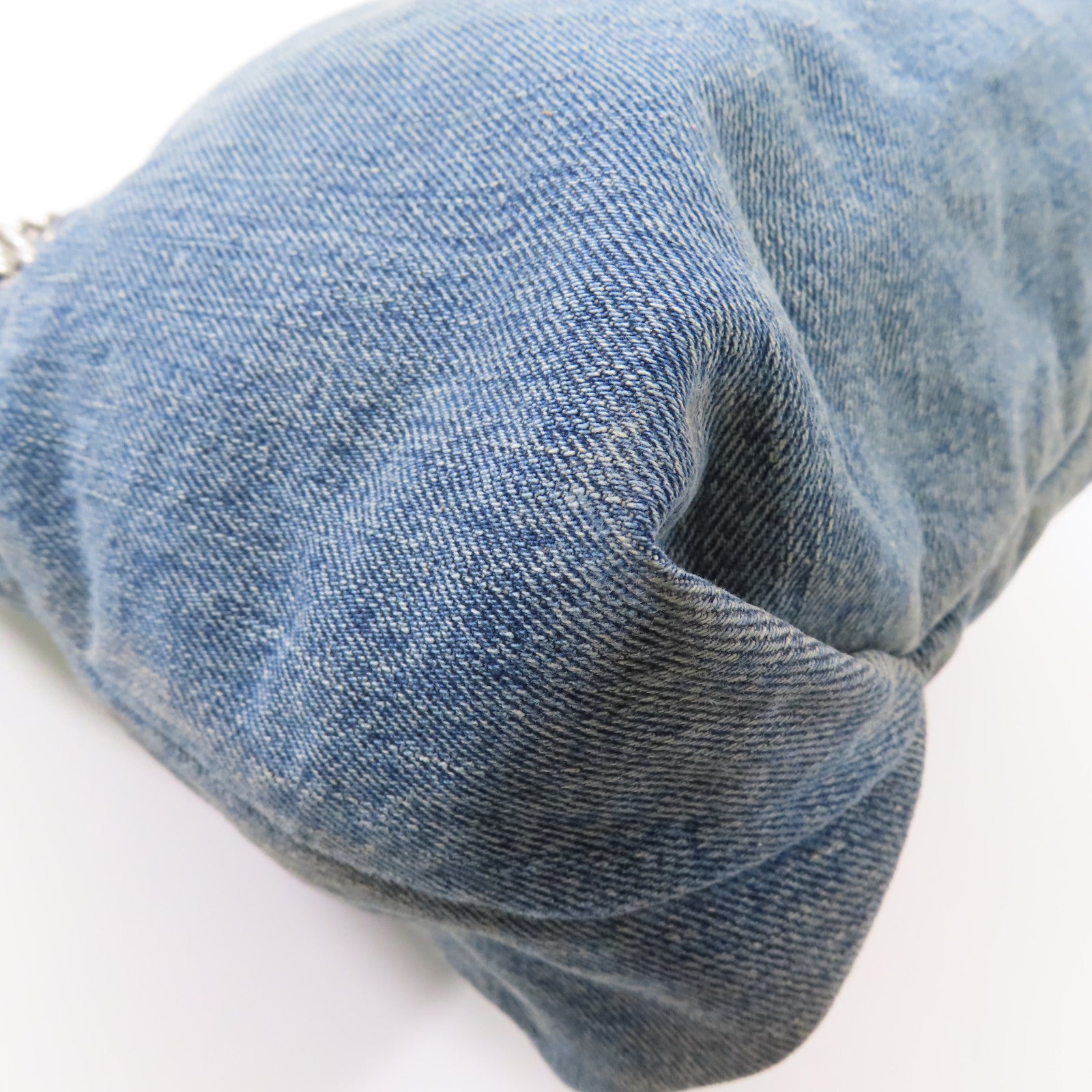 BALENCIAGA 牛仔布Cruch Small Tote銀扣鏈帶肩背袋