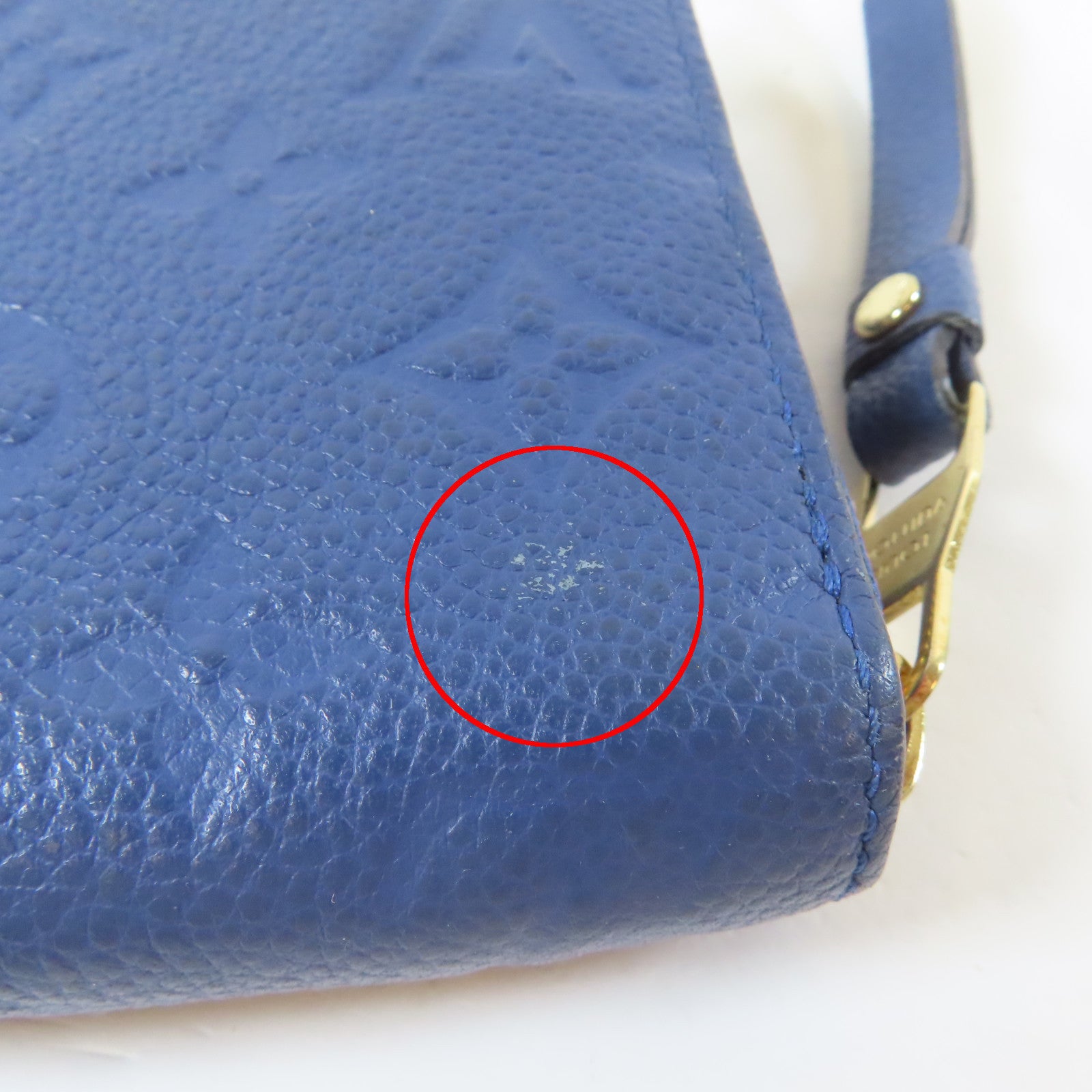 LOUIS VUITTON 【激減優惠】Monogram Empreinte Zipper Long Wallet 金扣L形拉藍色鍊長錢包