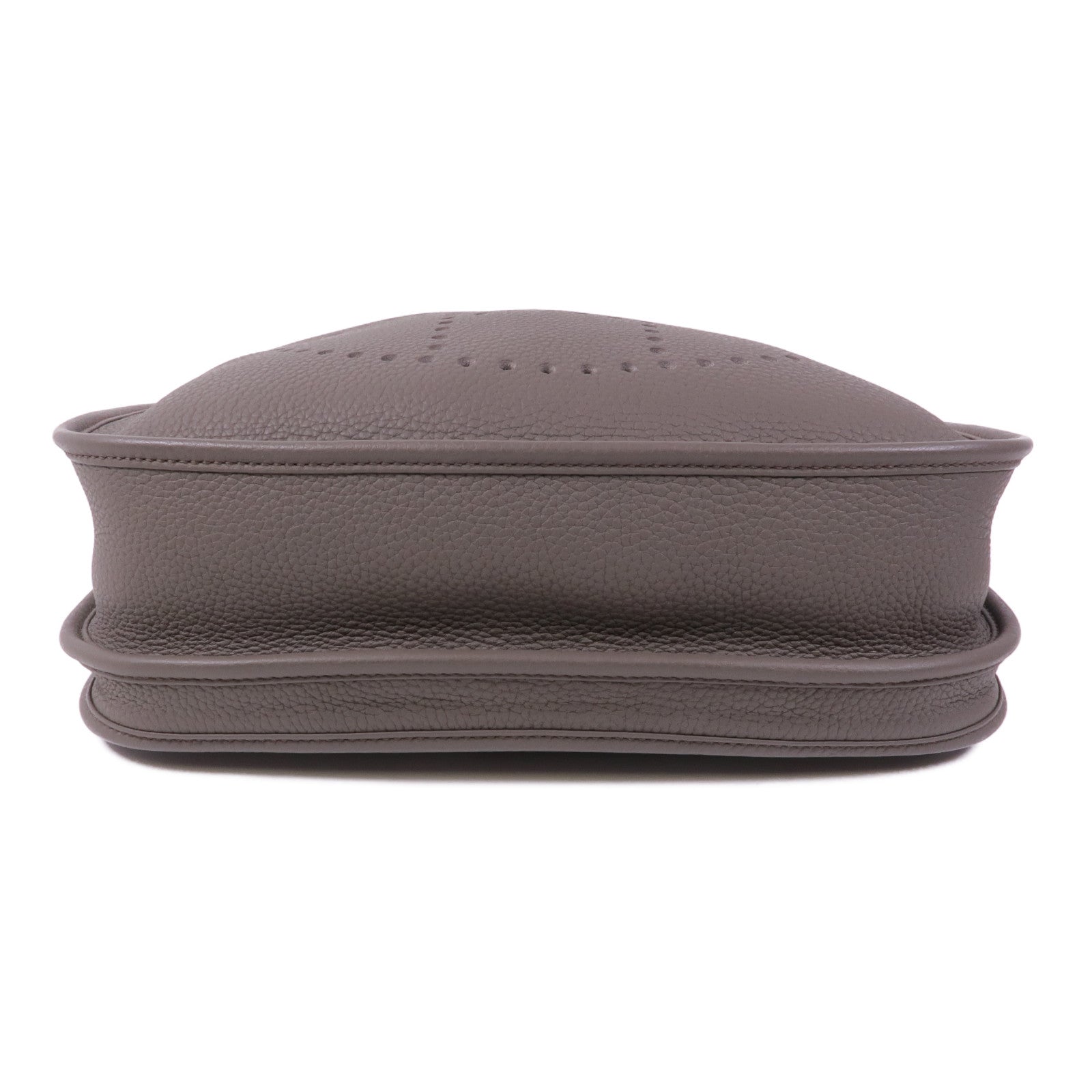 HERMES Clemence皮革Evelyne PM金扣肩背袋Gris Etain