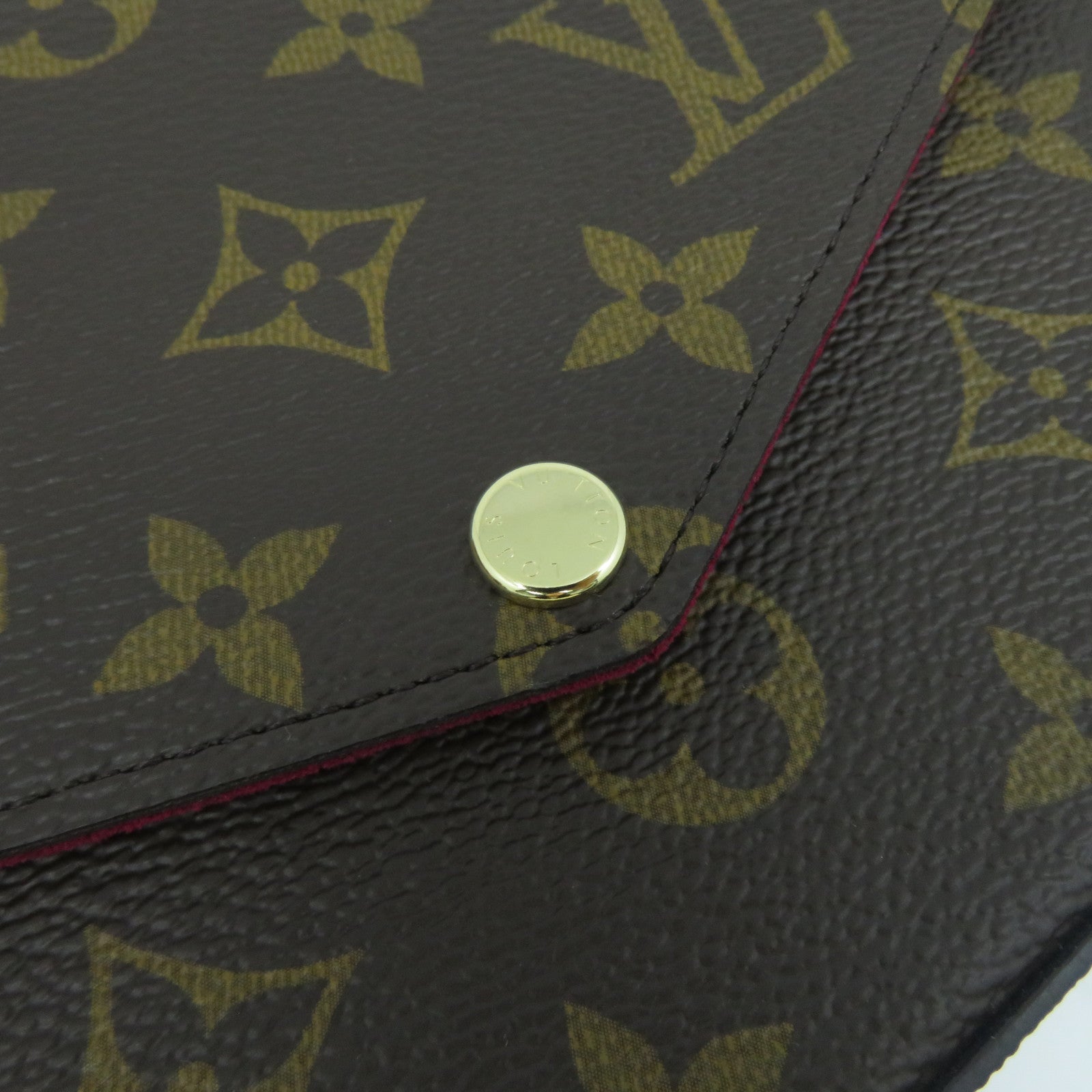 LOUIS VUITTON Monogram Felicie Pochette金扣鏈帶肩背袋啡色