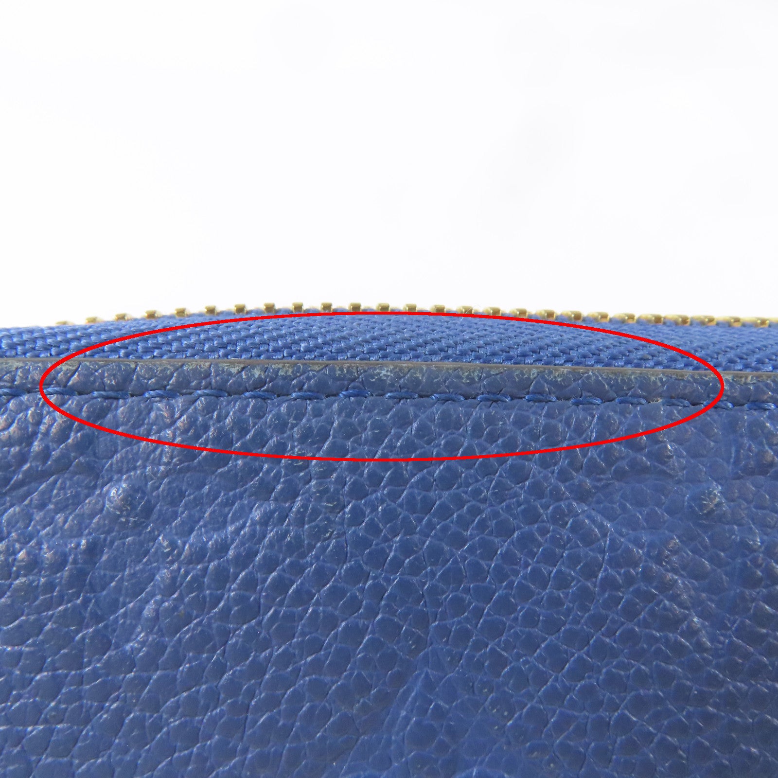 LOUIS VUITTON 【激減優惠】Monogram Empreinte Zipper Long Wallet 金扣L形拉藍色鍊長錢包